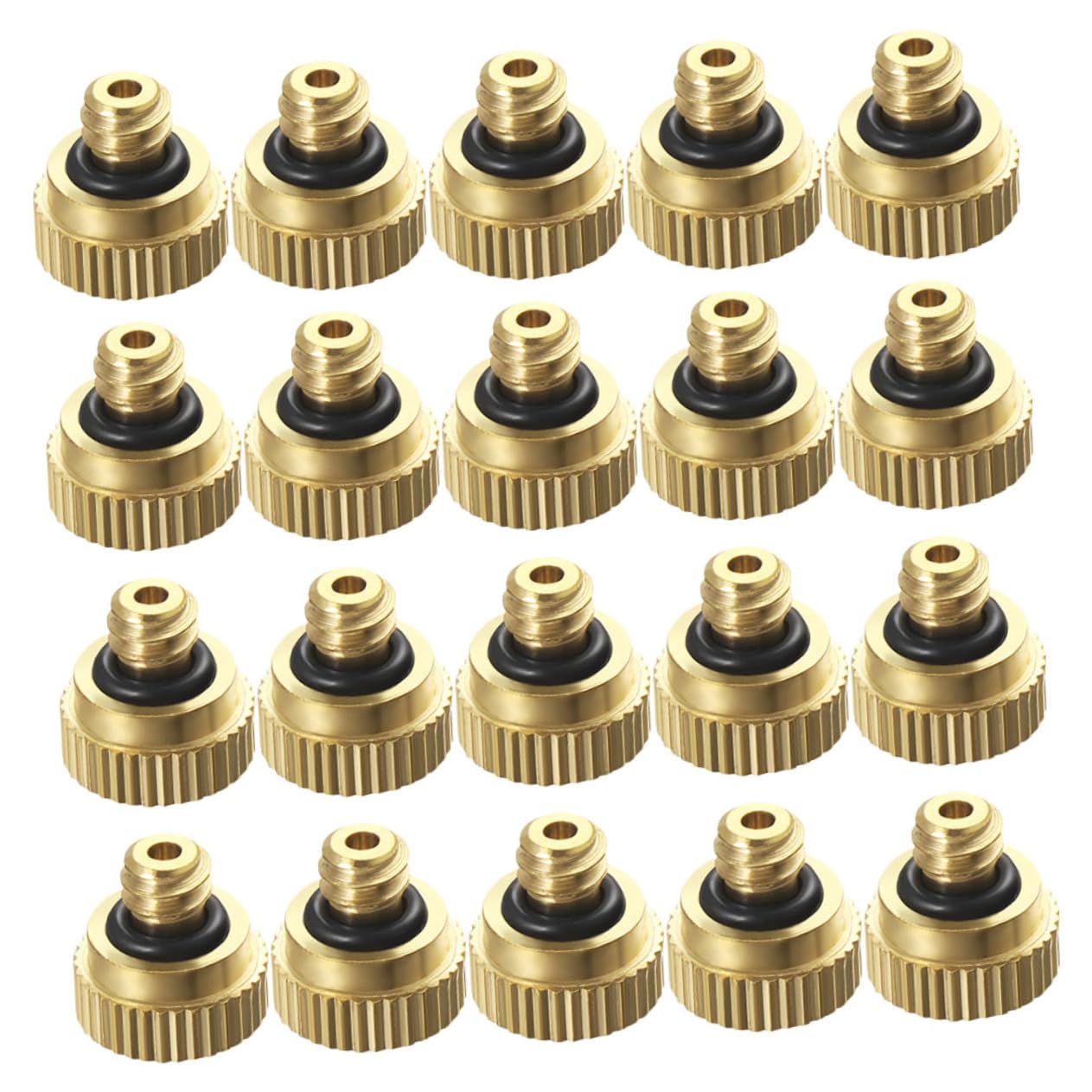 Toddmomy Brass Misting Nozzles Set 0.3cm Size Low Pressure Air Atomizing Nozzles Misting Sprayer for Landscape House Garden
