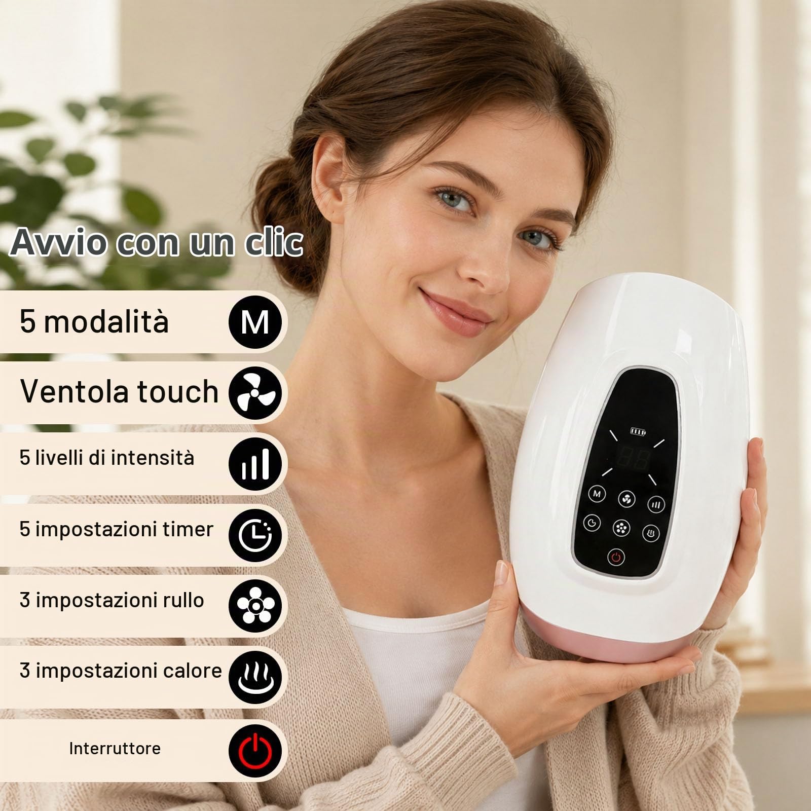 Elettrico Massaggiatore Mani,Con 5 Modalità e Intensità