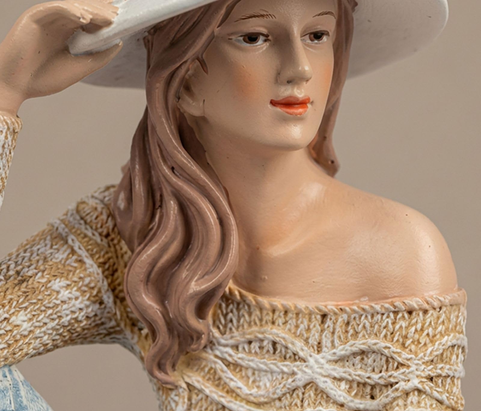 formano Dekofigur Frau sitzend modern Wohnraum Figur handbemalt 20x19 cm, stilvolle Frauen Skulptur aus Polyresin für Wohnzimmer, Regal & Sideboard als dekorativer Blickfang