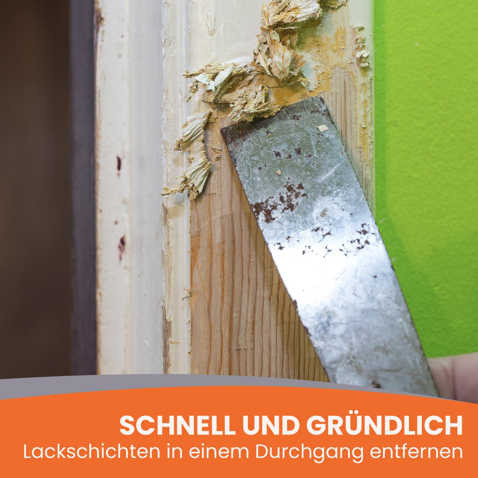 Lackentferner Abbeizer Set 2 x 0,75l + Spachtel + Pinsel + Schleifpad - Graffiti Farbe Lack Entferner geruchsmild schnell und gründlich - auch auf senkrechten Flächen entfernen - BEKATEQ LS-719