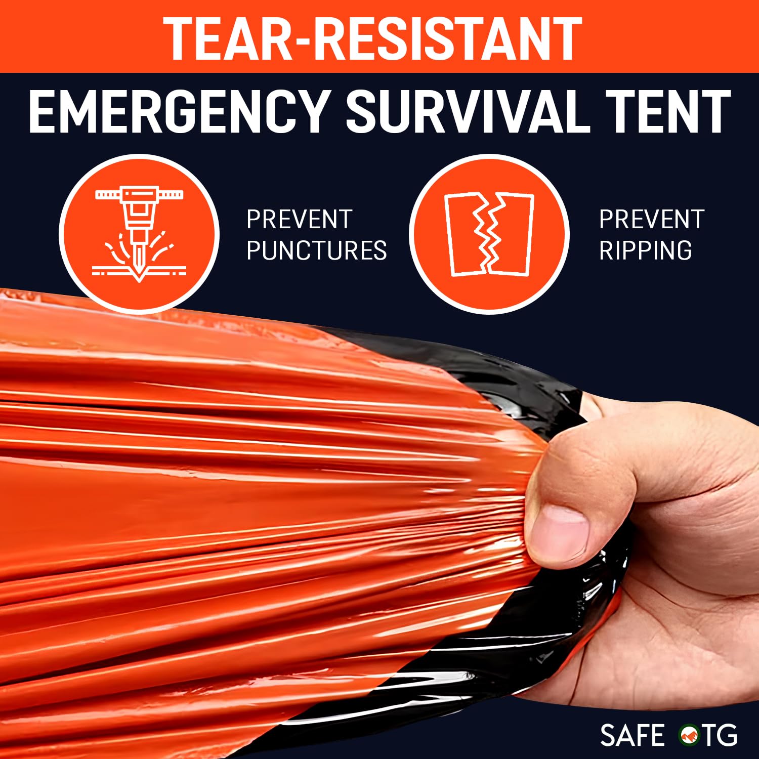 4 Life - Kit de supervivencia para tienda de campaña de emergencia para 2 personas, color naranja, impermeable, tubo térmico, lona con silbato y cuerda de paracaídas para coche, actividades al aire
