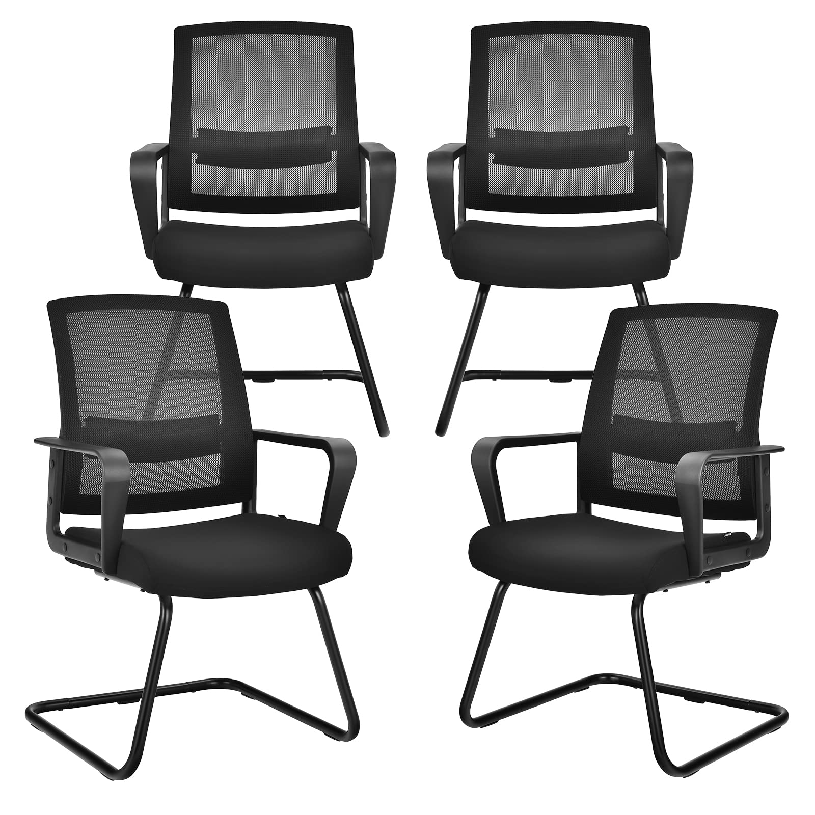 Buy Giantex Office Guest Chair, Set of 4 Conference Chair w/Adjustable Lumbar Support, Ergonomic