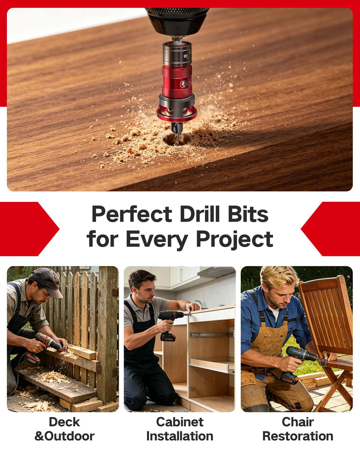Upgrade Countersink Drill Bits - 8 Piece Set -8