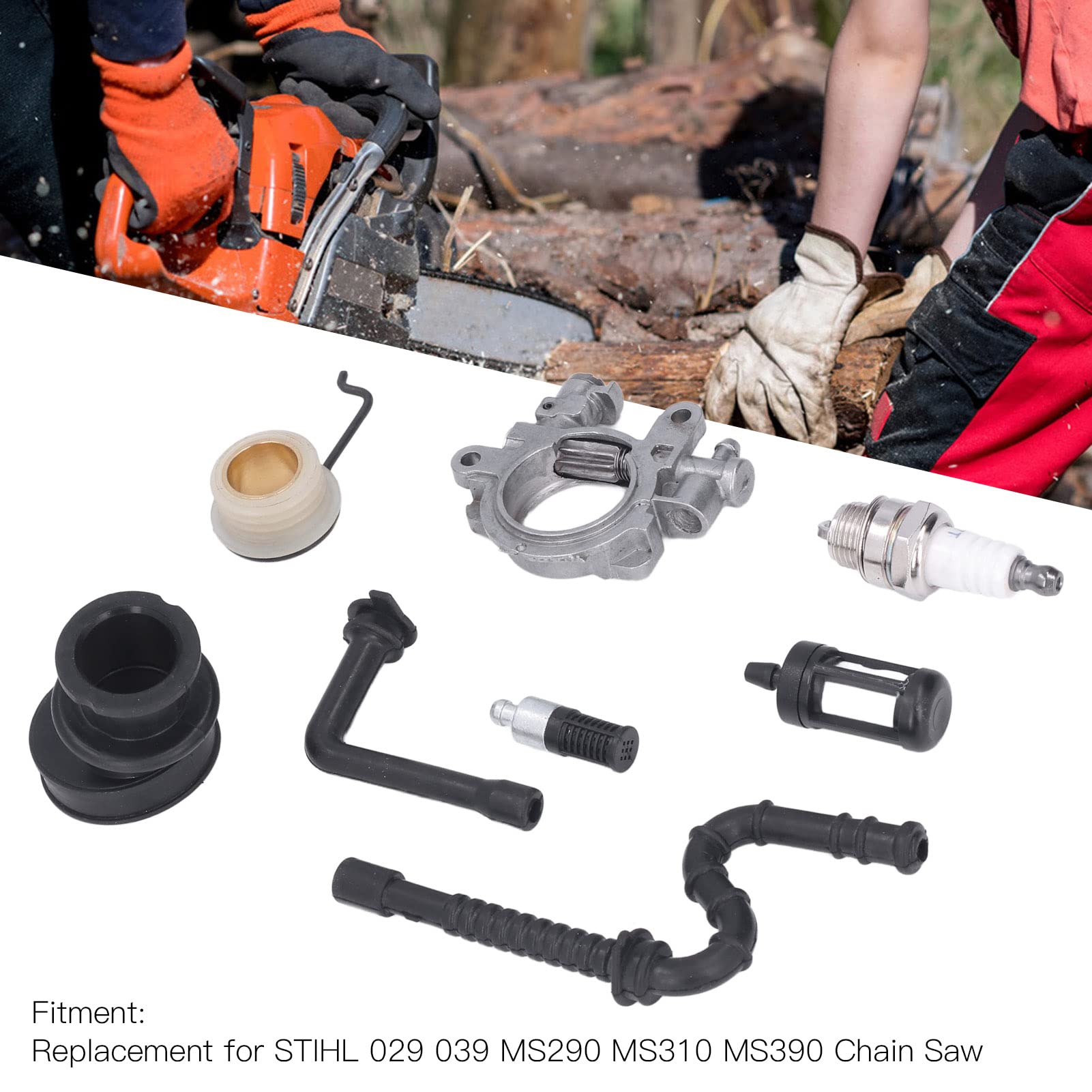 Kettensägenölpumpe, hohe Genauigkeit 1127 640 3204 Eisen Gute Leistung Aluminium für STIHL 029 039 MS290 MS310 MS390