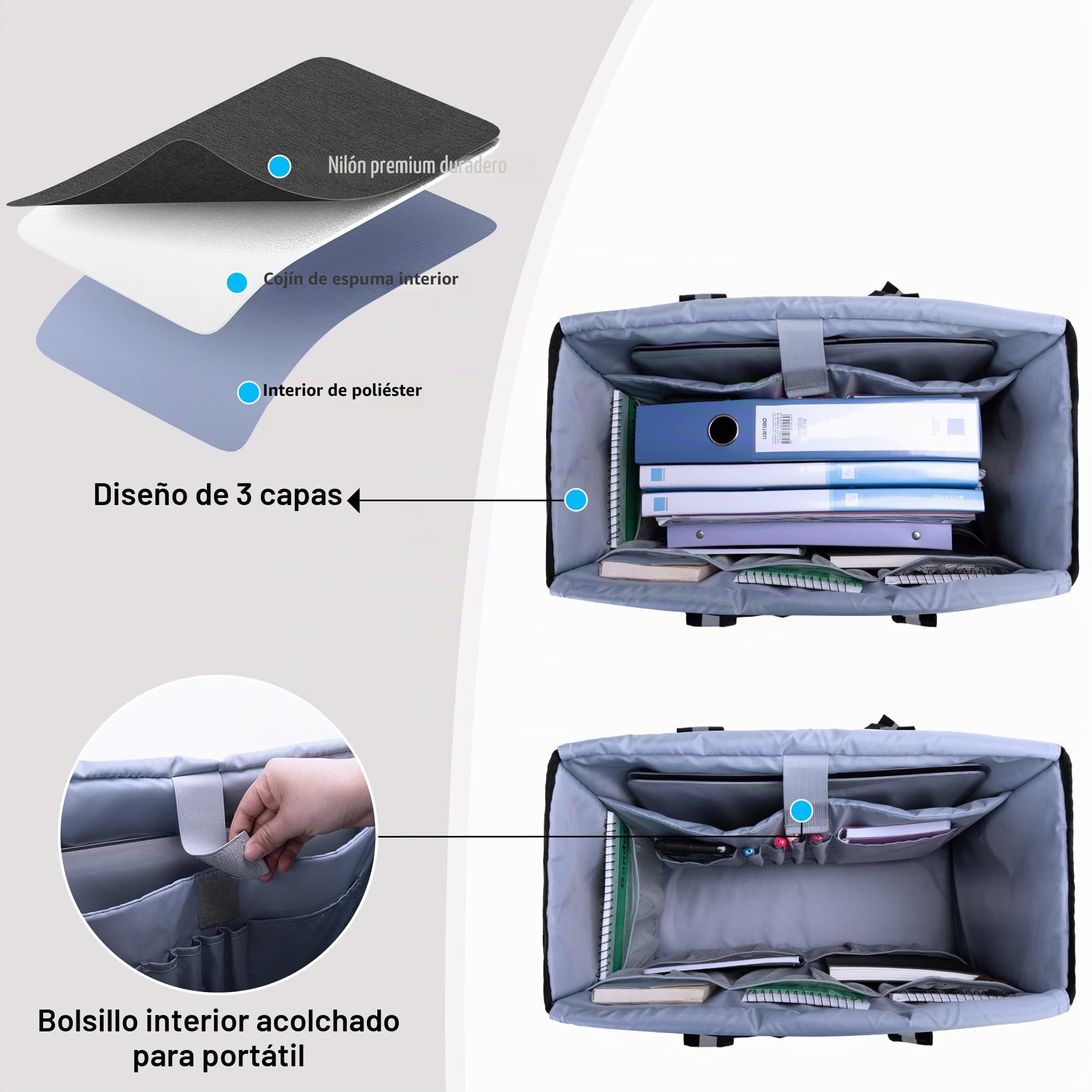 Trunab Bolsa de enfermera y bolsa para el trabajo, bolsa para laptop de 15.6 pulgadas, bolsa de lactancia con múltiples bolsillos para visita al hogar