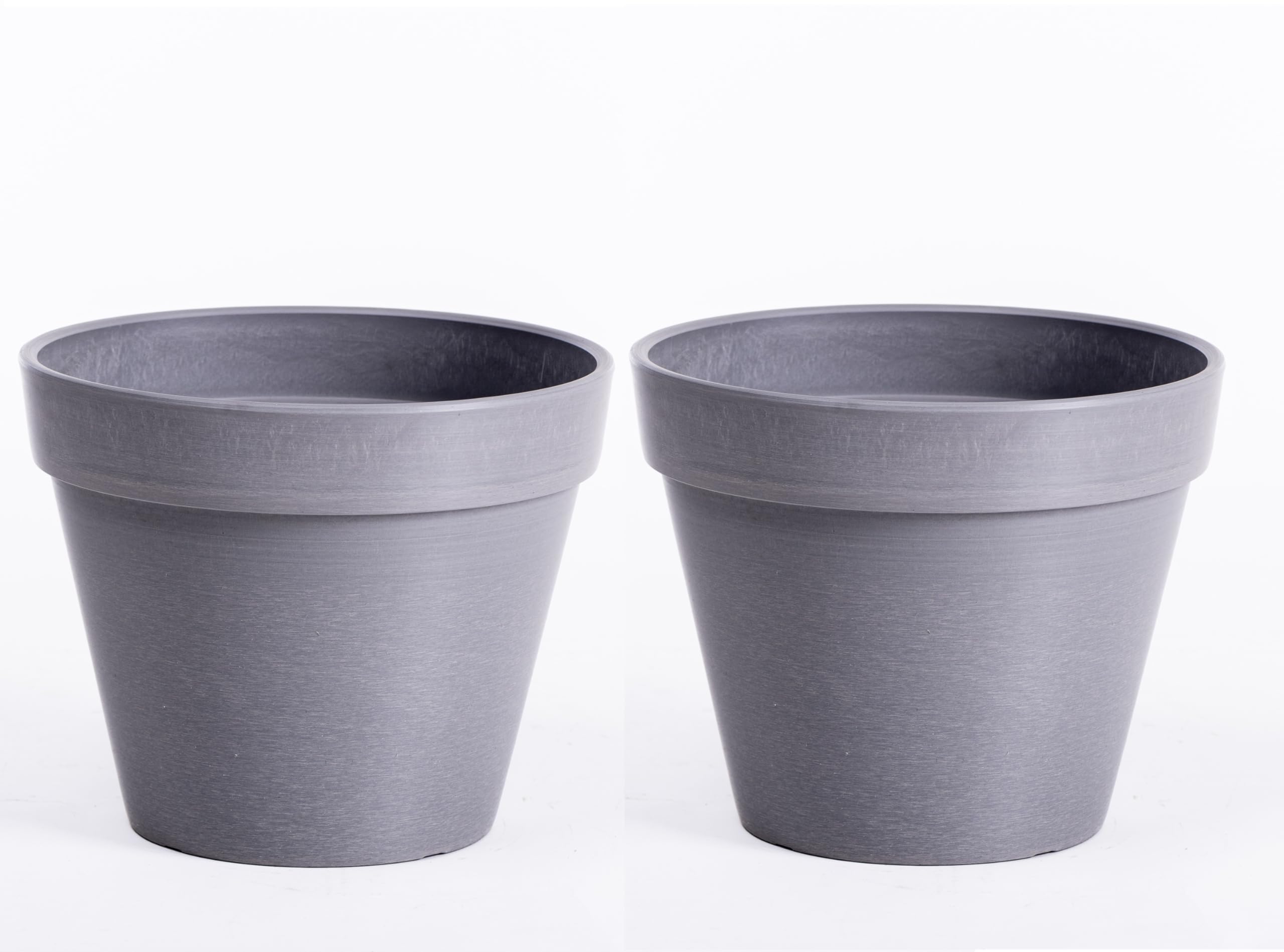 Garden Gear Lucena Matte Finish Planter Pot – Dusky Pink Pastel Blue Abbey Stone Outdoor Flower Pot, Weatherproof Frost & UV Resistant, Lightweight Durable Container (Abbey Stone x2)