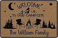 Vista 1 de Magimagine Alfombra personalizada para puerta de cámper, alfombra de puerta de RV de camping personalizada con texto, alfombra de cámper