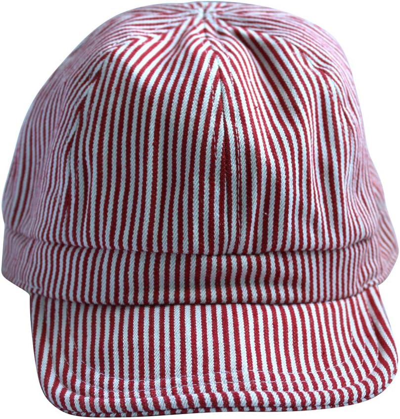 Nilin Unisex Stripes Cotton Twill Round Top Cap Peaked Baseball Cap