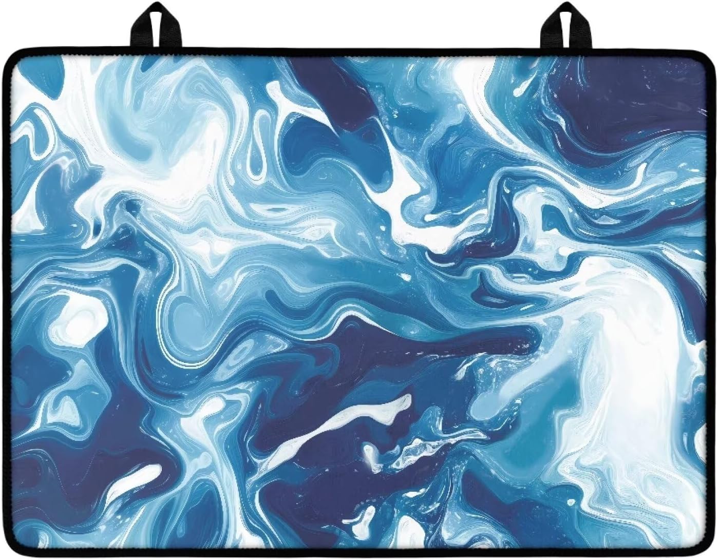 Electric Stove Top Cover Multipurpose Flat Top Stove Cover Mat Anti-Scratch Induction Cooktop Protector Cover with Rubber Backing, 29 x 21 Inch, White Blue Marble