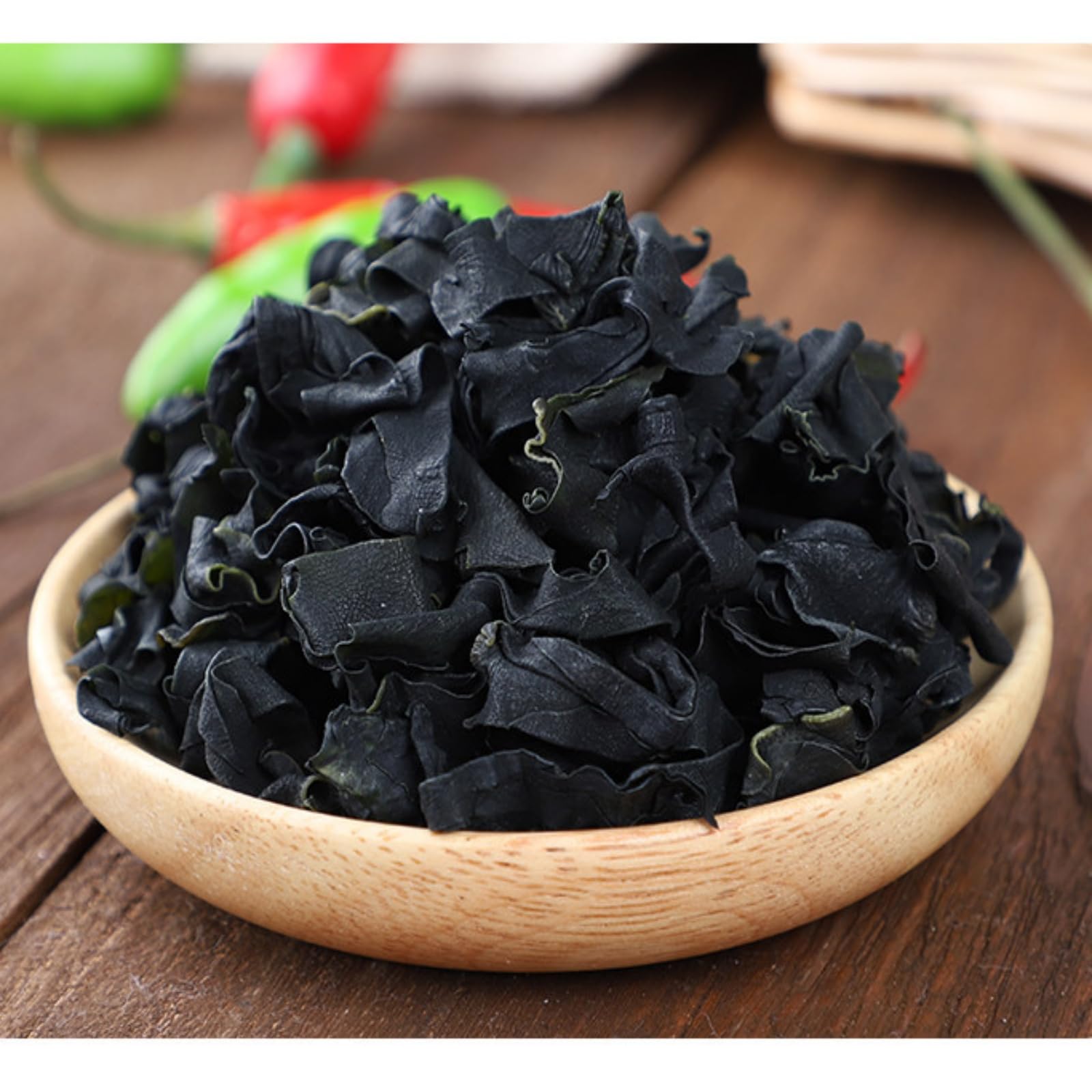 TraiHuyan Algues Wakame Séchées 100g, Algues Marines Premium pour Soupe Miso & Salade d'Algues - 100% Naturel, Vegan & Faible en Calories - Préparation Rapide,