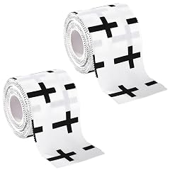 2pcs Cross Wrist Tape 2in x 23ft Cotton Cloth Breathable Athletic Religious Wrist Tape Faith Christian Athletic Wristband