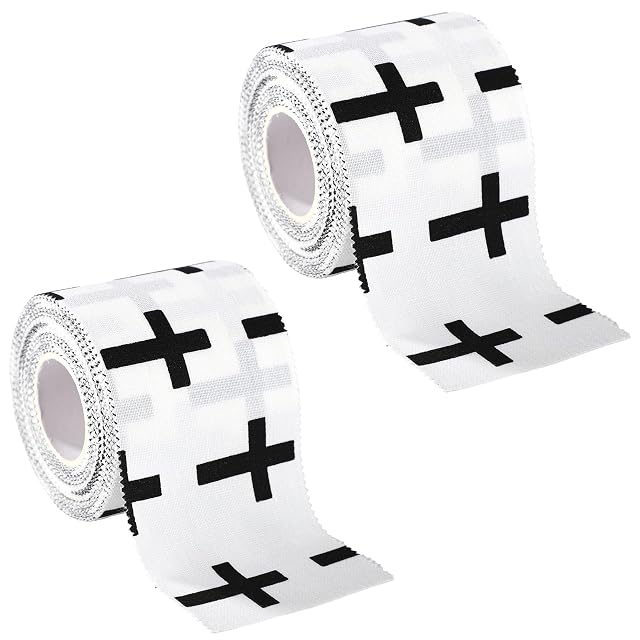 2pcs Cross Wrist Tape 2in x 23ft Cotton Cloth Breathable Athletic Religious Wrist Tape Faith Christian Athletic Wristband