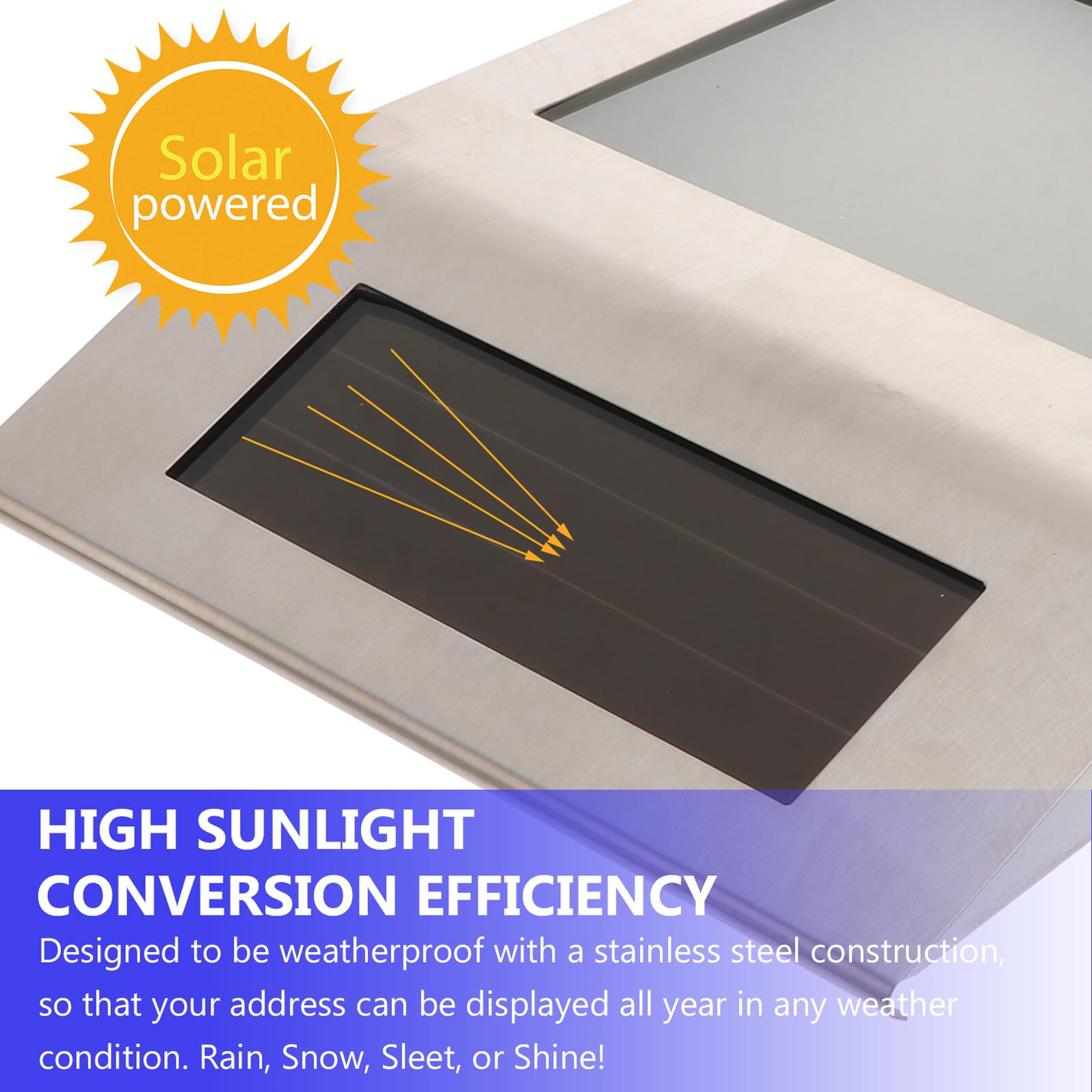 Anneome Lampada Solare Esterno con Numero Indirizzo Illuminato LED Lampada da Parete in Acciaio Inossidabile Targa Solare Ricaricabile per Casa e Giardino