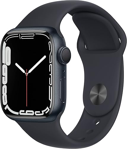 Apple Watch Series 7 (GPS, 1.61 pulgadas) - Caja de aluminio medianoche con correa deportiva Midnight (renovado Premium)
