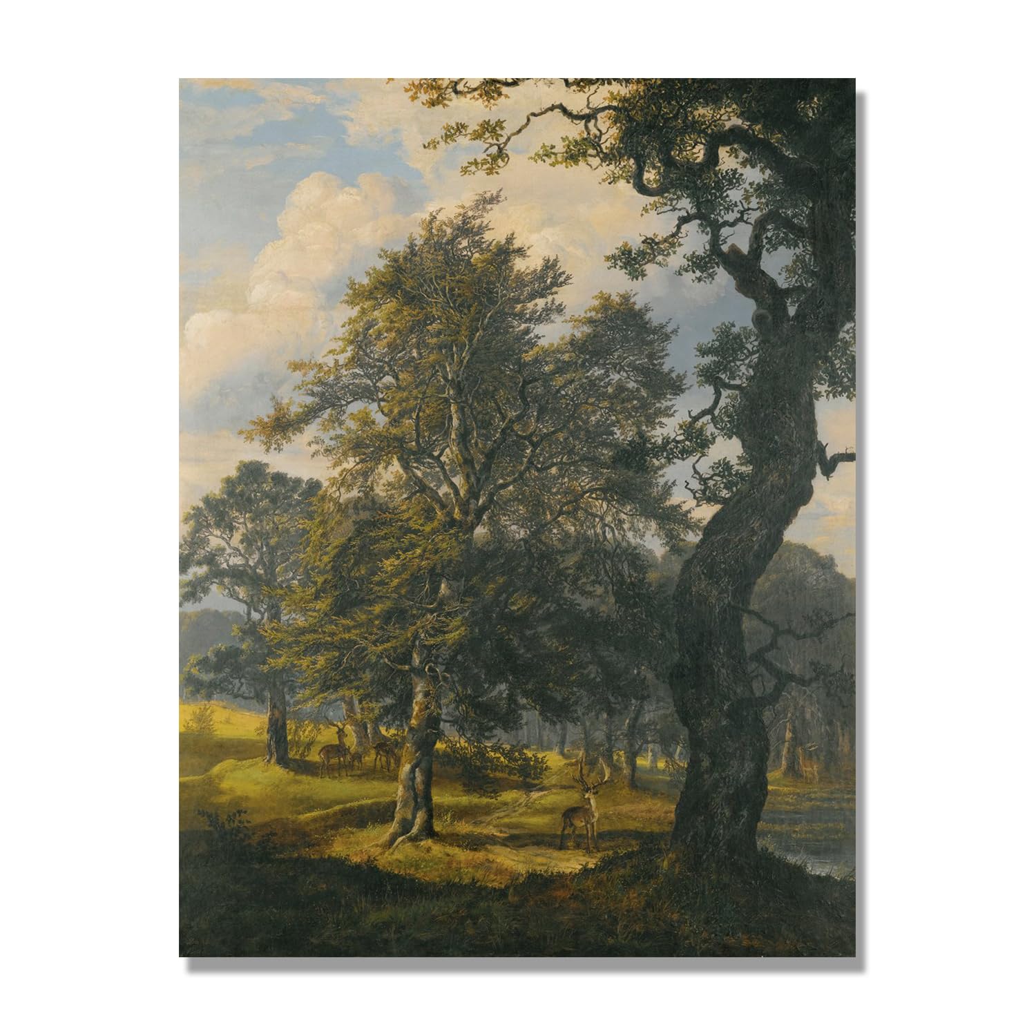 NHLDZYH J.C. Dahl słynna reprodukcja sztuki, nordycki romantyczny krajobraz sztuka na płótnie, elegancka dekoracja ścienna do salonu biura (krajobraz 57). 30 x 40 cm - 11,8 x 15,7 cala. Tylko płótno