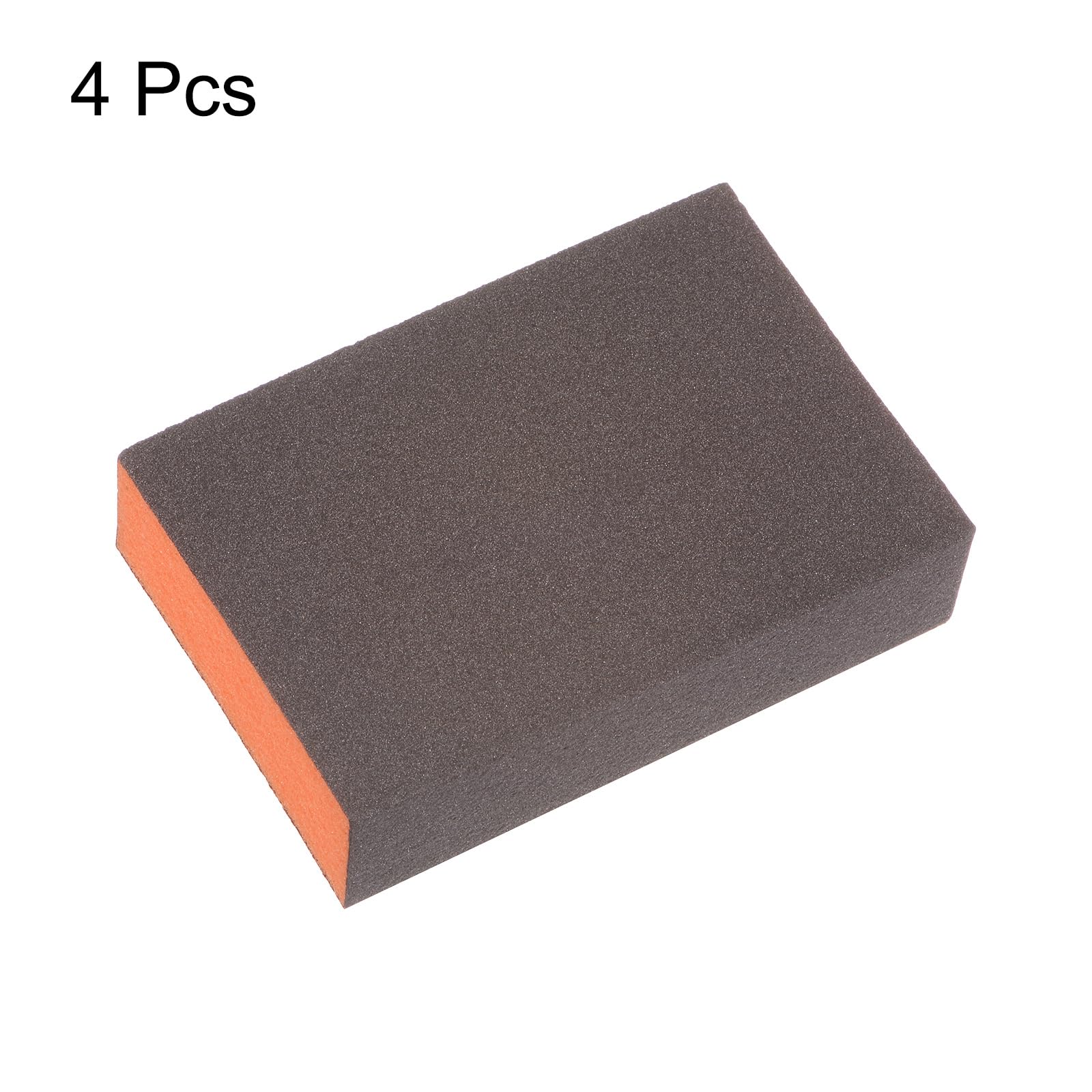 HARFINGTON 4 bloques de esponja de lijado de grano 2000-2500, 100 x 70 x 25 mm, marrón y naranja