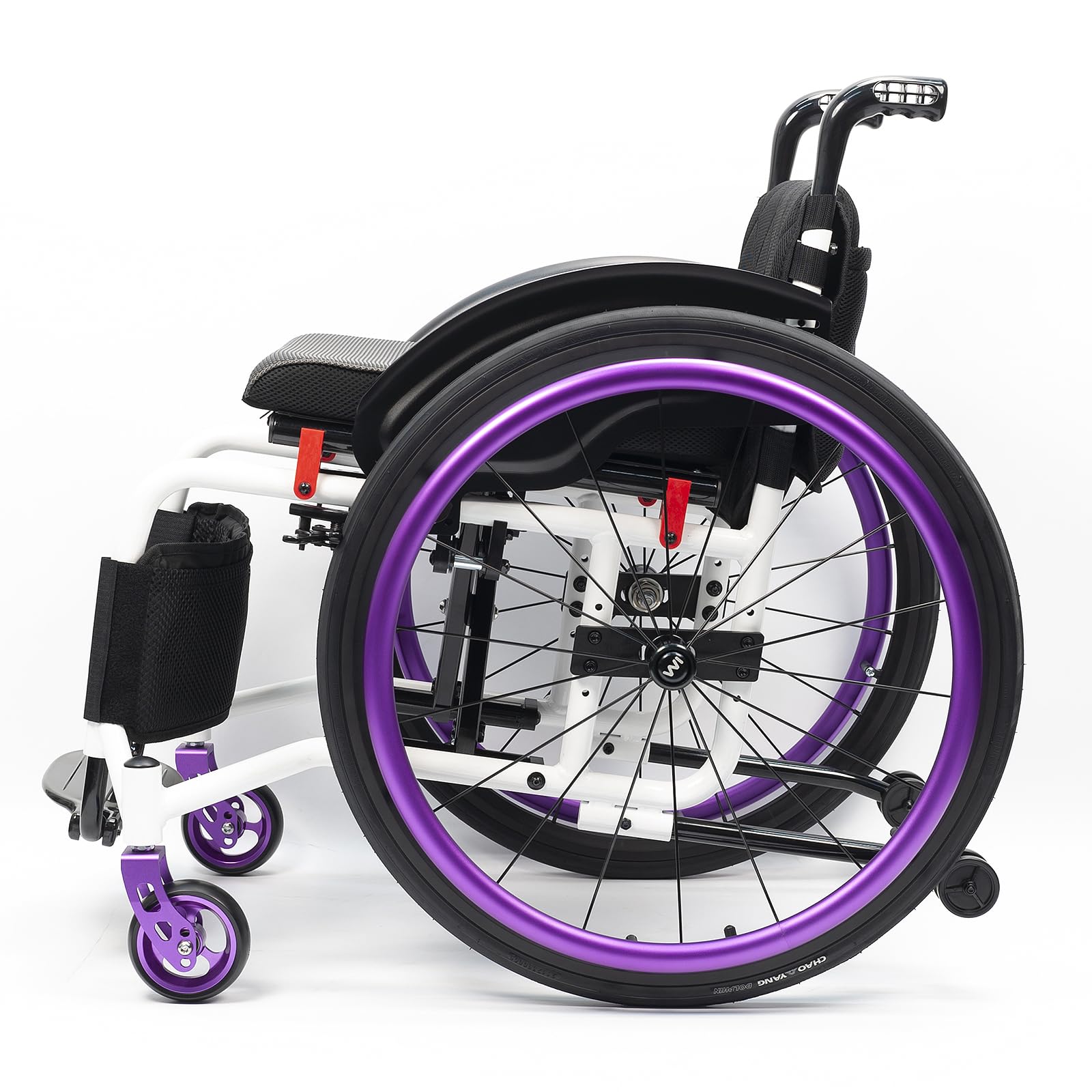 Sedia A Rotelle Sportiva Pieghevole Leggera Per Adulti, Sedia A Rotelle In Alluminio Interamente In Terreno, Con Freni A Mano E Ruote Posteriori A Rilascio Rapido, Facile Da Assemblare(40cm/15.