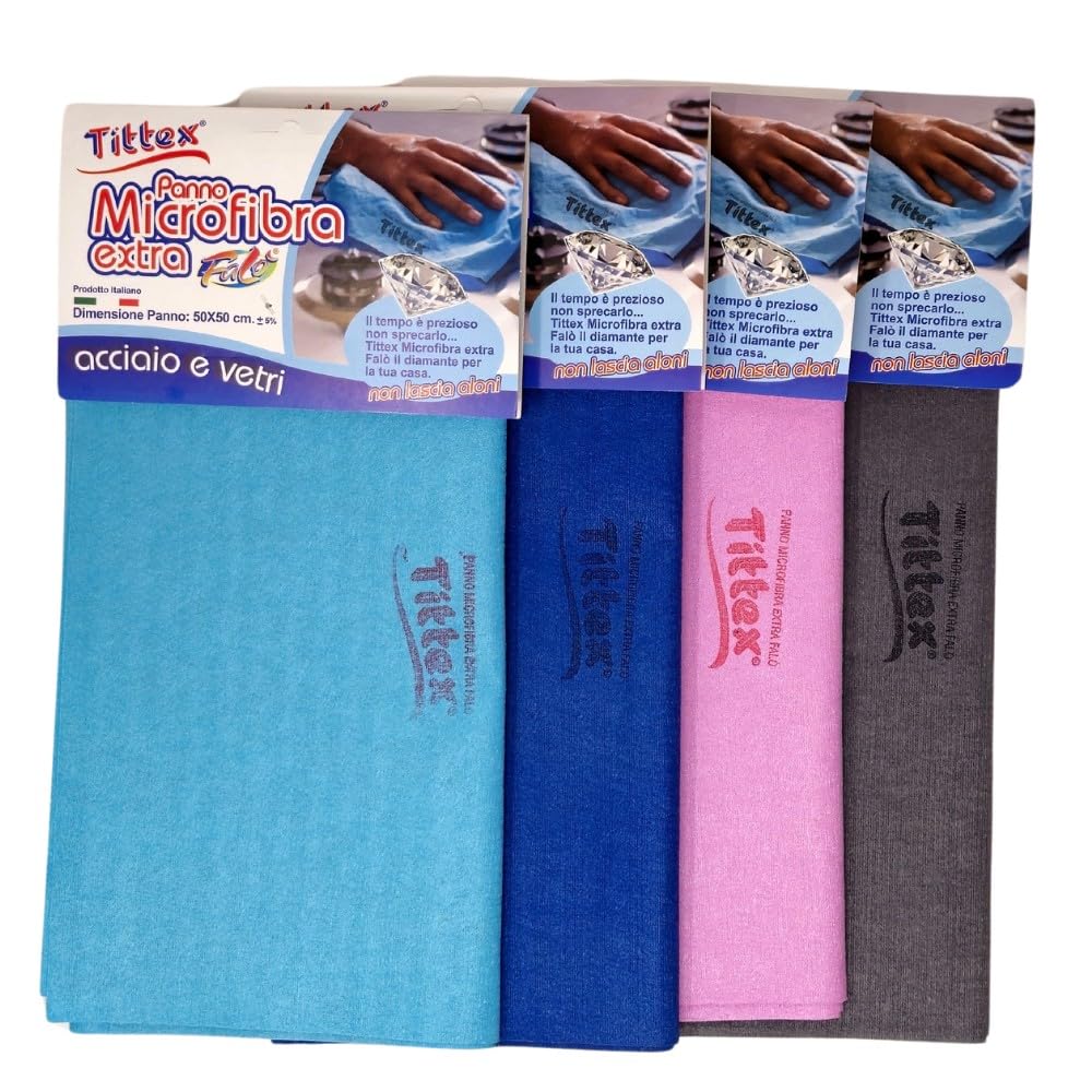 Panno Microfibra Per Vetri E Acciaio - 50x50cm Senza Aloni