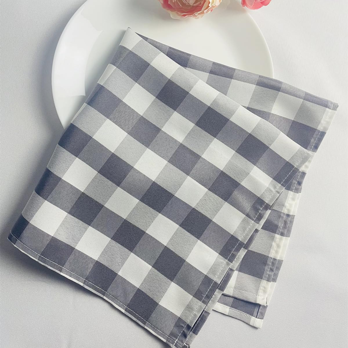 ANEIDA 2/4/6/12 stücke 45 * 60 cm Rot Weiß Buffalo Plaid Servietten Baumwolle Leinen Servietten Tuch Tisch Serviette Wiederverwendbar Für Weihnachten Tisch Tischset