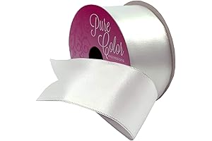 Morex Ribbon Wired Satin 1.5-inch Ribbon in Pure White