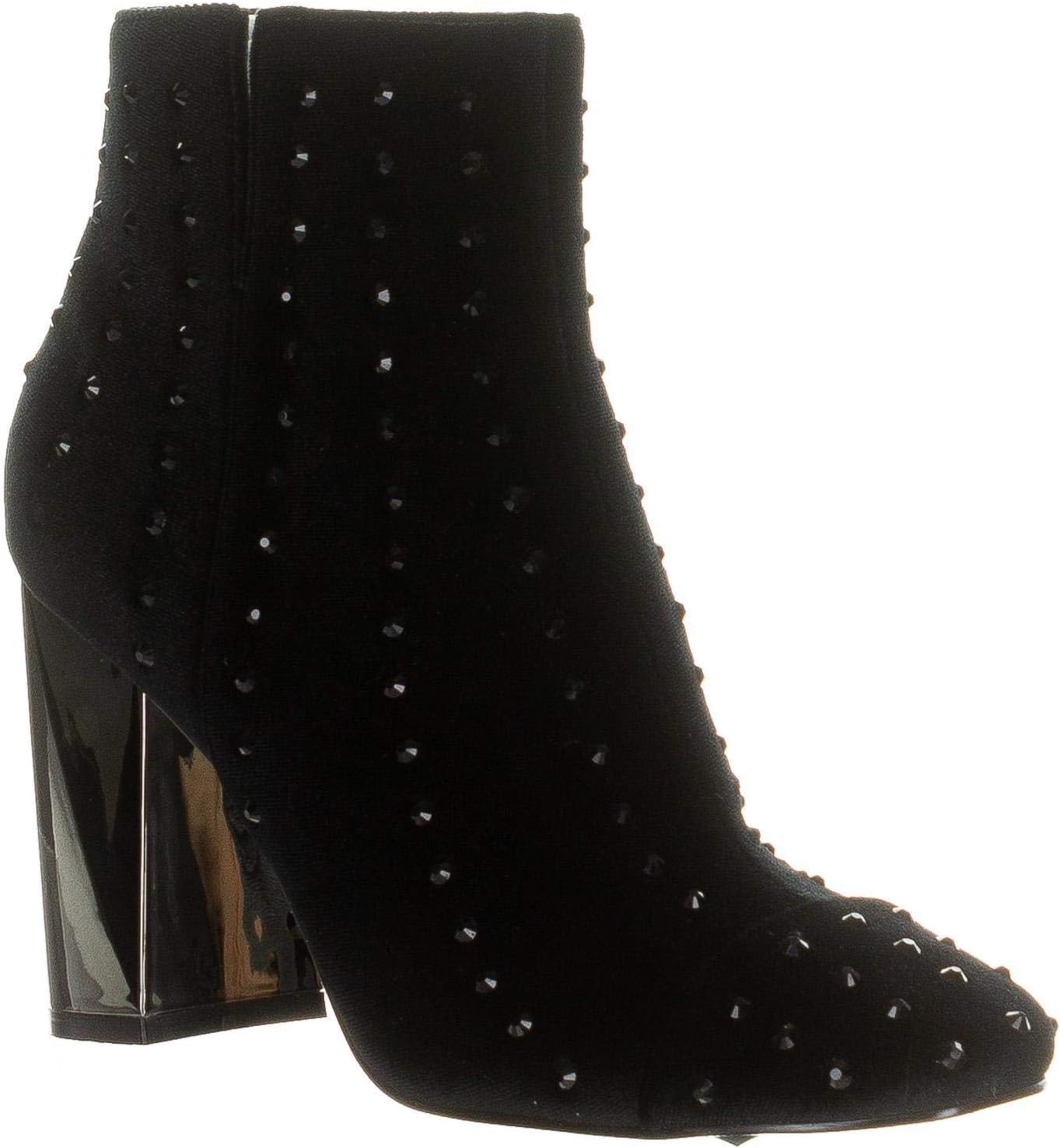 Kendall + Kylie Women's Tiaa-3 Velvet Studded Bootie, Black 8