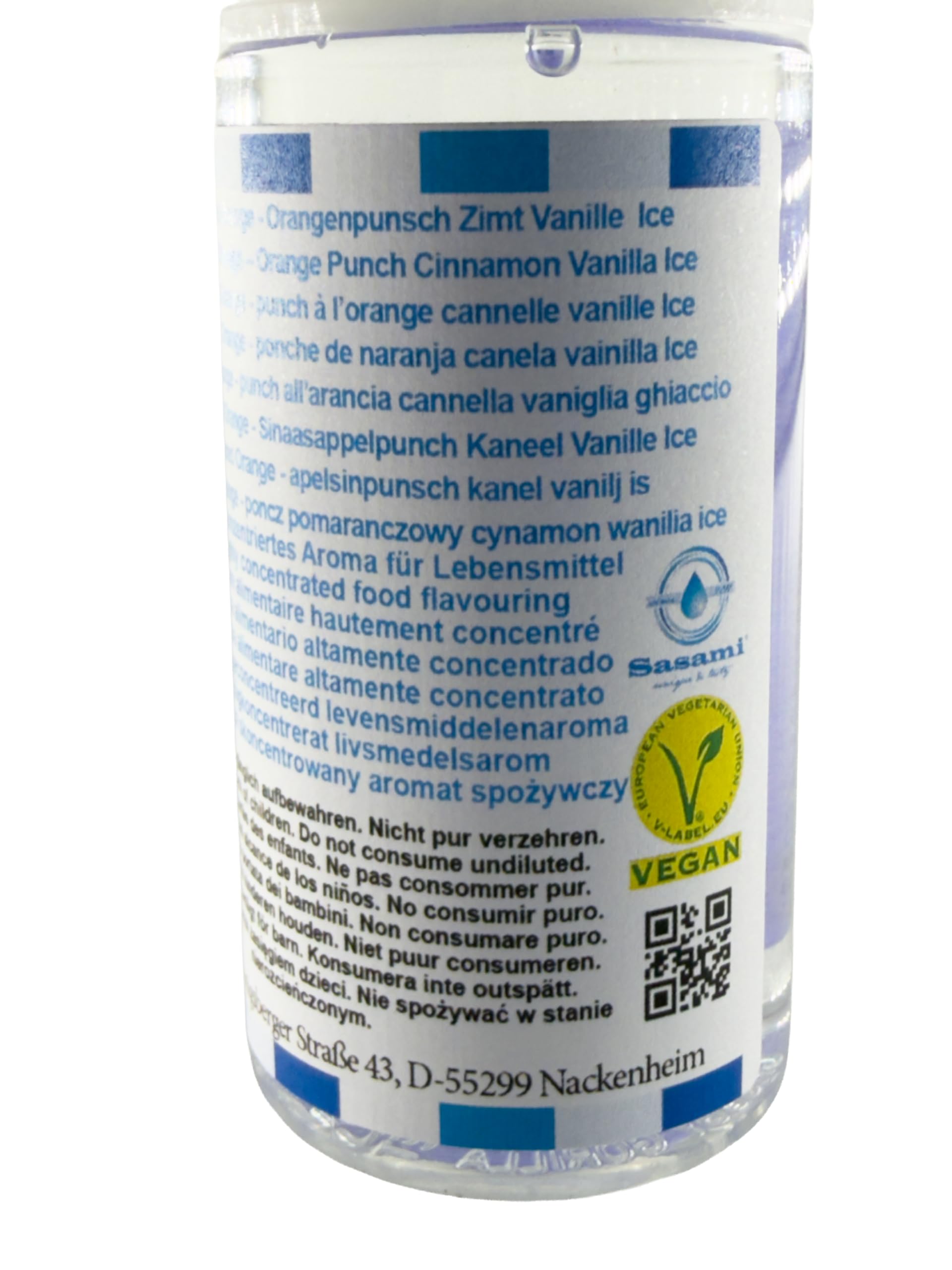 Koncentrat o smaku mrożonej pomarańczy z przyprawami i ponczem pomarańczowym, cynamonem i wanilią, wegański, sasami, 100 ml
