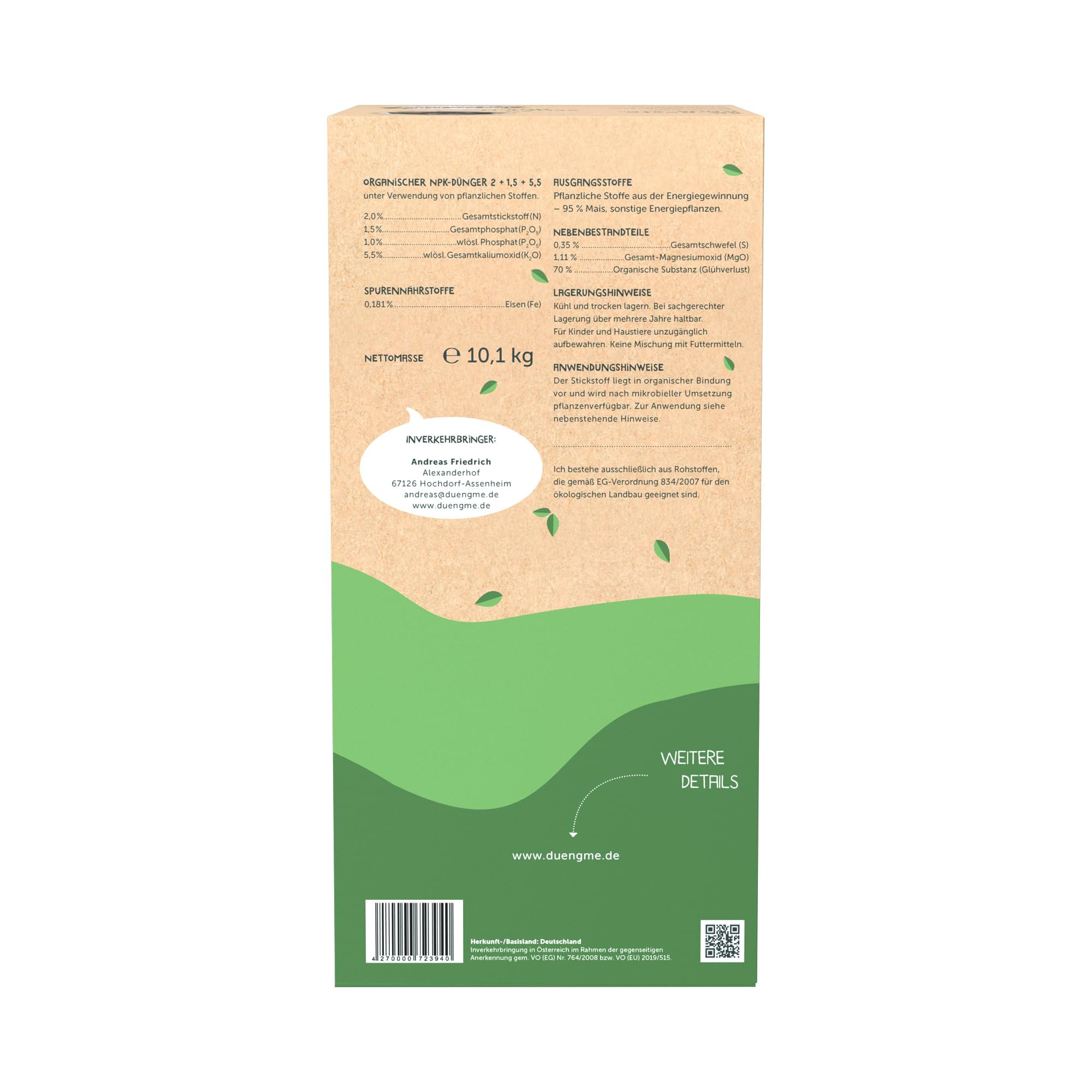 Bio-Universaldünger: Naturdünger für Garten & Haus mit Langzeitwirkung | Organischer Pflanzdendünger | Unbedenklich düngen | Einfache Anwendung, Tierfreundlich & Nachhaltig | Dünger von DüngMe – 20kg