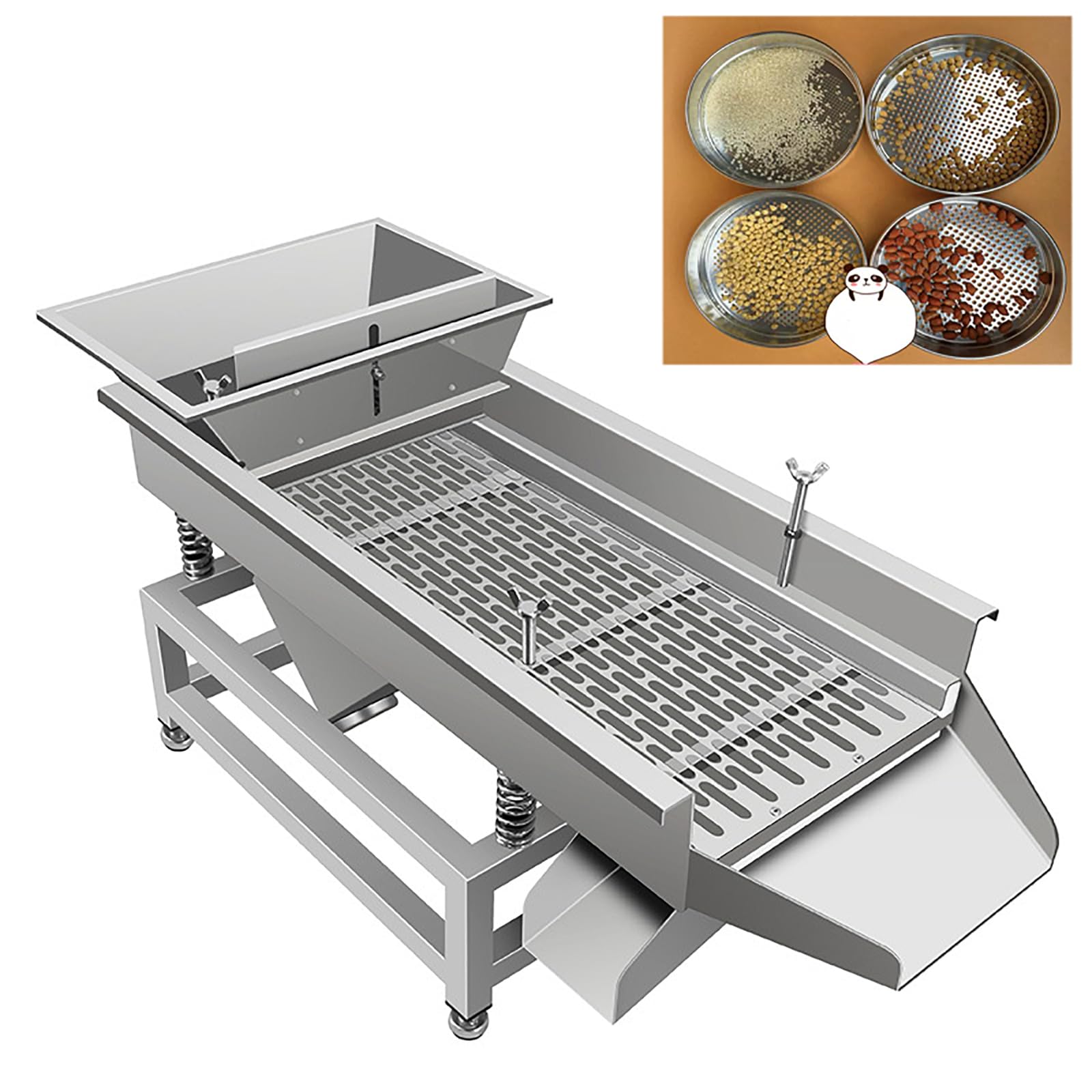 Tamizadora Polvo Automática,tamiz Vibratorio Acero Inoxidable Con Malla40/60 Y Puerto Descarga Nivel 2,tolva Alimentación Con Flujo Cribadoajustable,sin Obstrucciones,reduce Los Costos Mano Obra