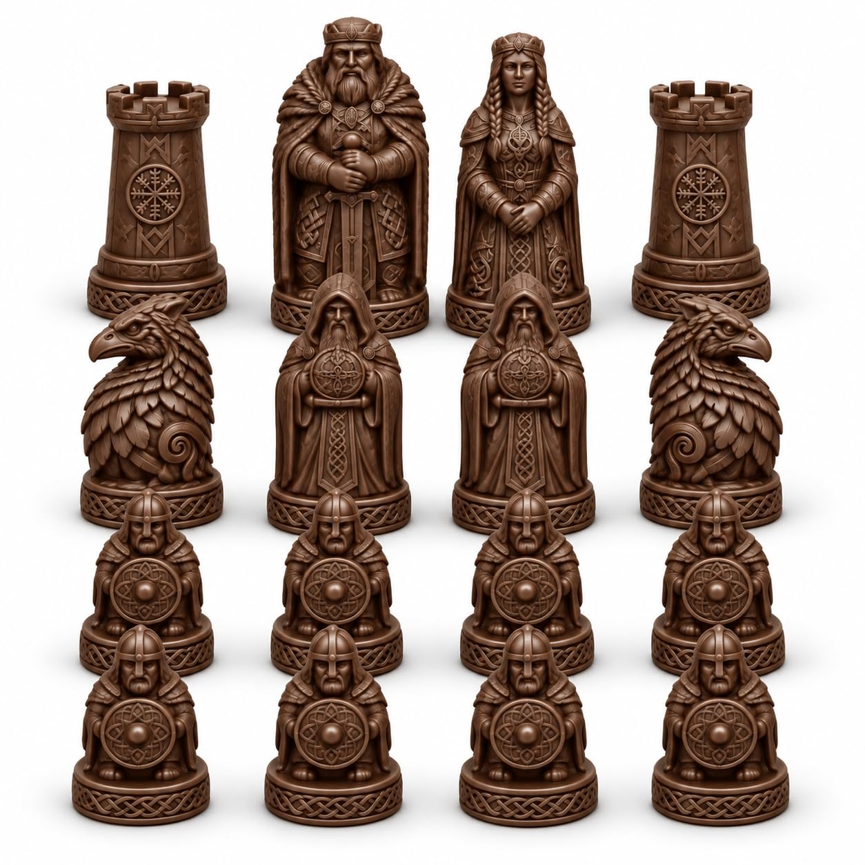 16pcs3D Vintage Nordic Chess Pieces, Home Decor Collectible Gift for Chess Enthusiasts