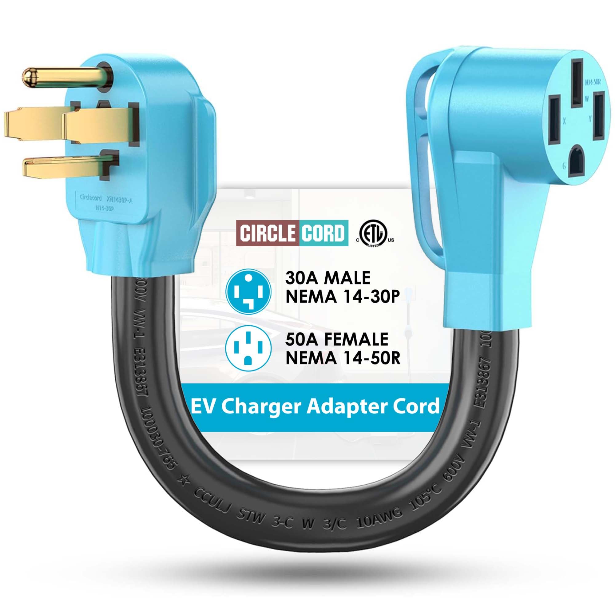 Camco PowerGrip-EV Adapter Extension Cord - 15 Foot, NEMA 14-50 Plug To 14-50 Receptacle