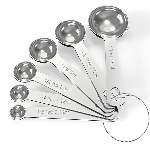 TILUCK Stainless Steel Measuring Spoons Set,Coffee Scoop Spoon,Kitchen Gadgets for Cooking & Baking,Set of (6)