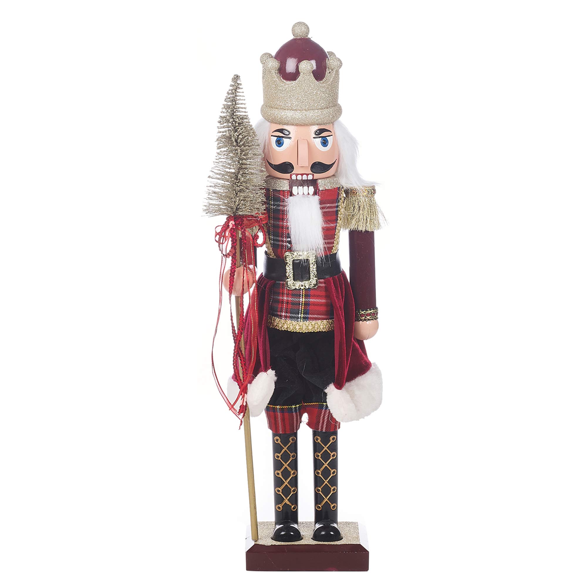 URBNLIVING Traditional Wooden Christmas Nutcracker Soldier Statue Figurine, 38-82cm Decorative Xmas Ornament on Wooden Stand, Available in 3 Sizes (60cm)