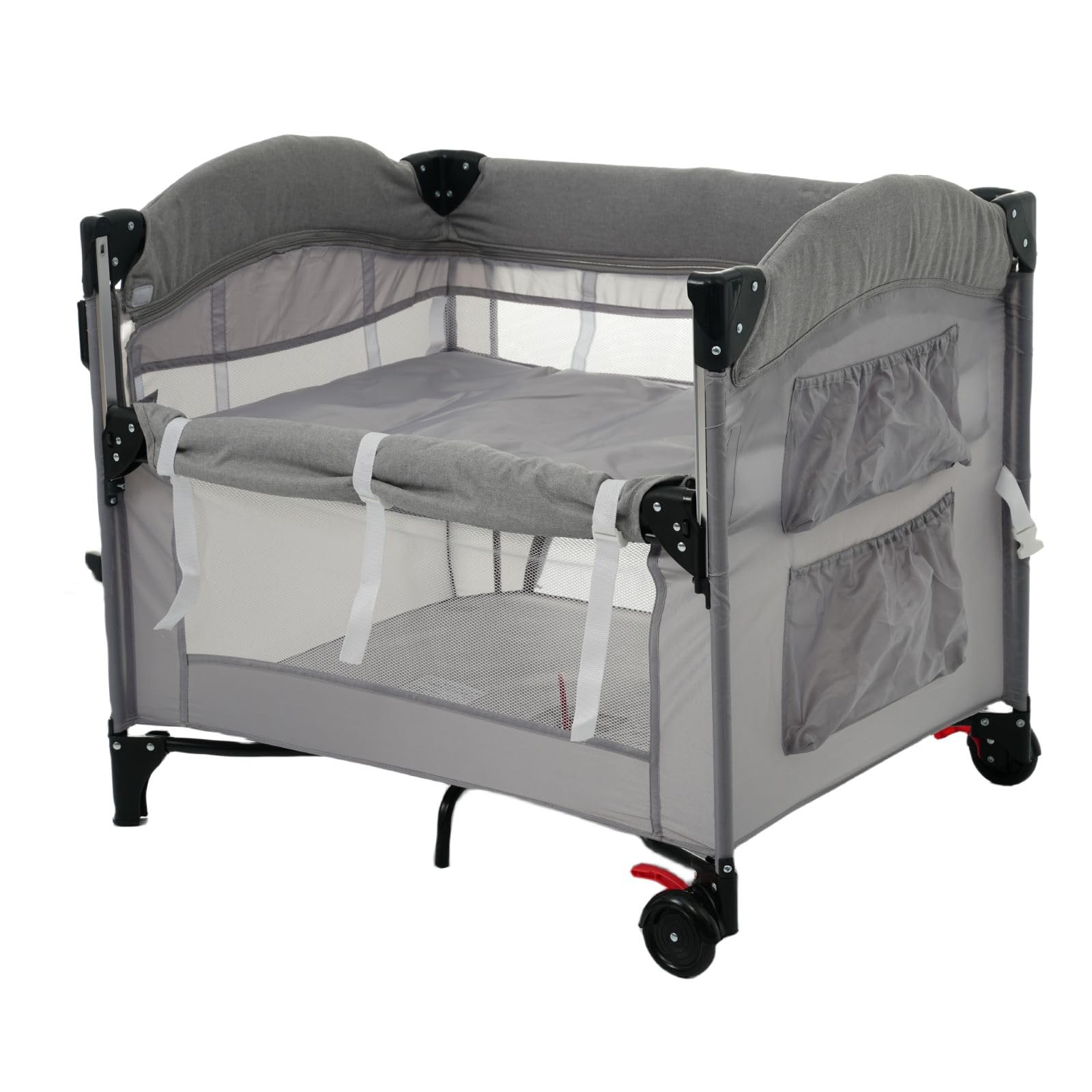 折りたたみベビーベッド グレー Amazon.co.jp: 折りたたみ式ベビーベッド ベビーサークル 添い寝