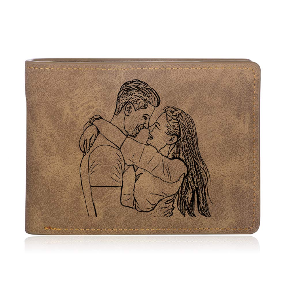 GemszooCustom Wallet Personalized Photo Leather Picture Wallet for Men Father