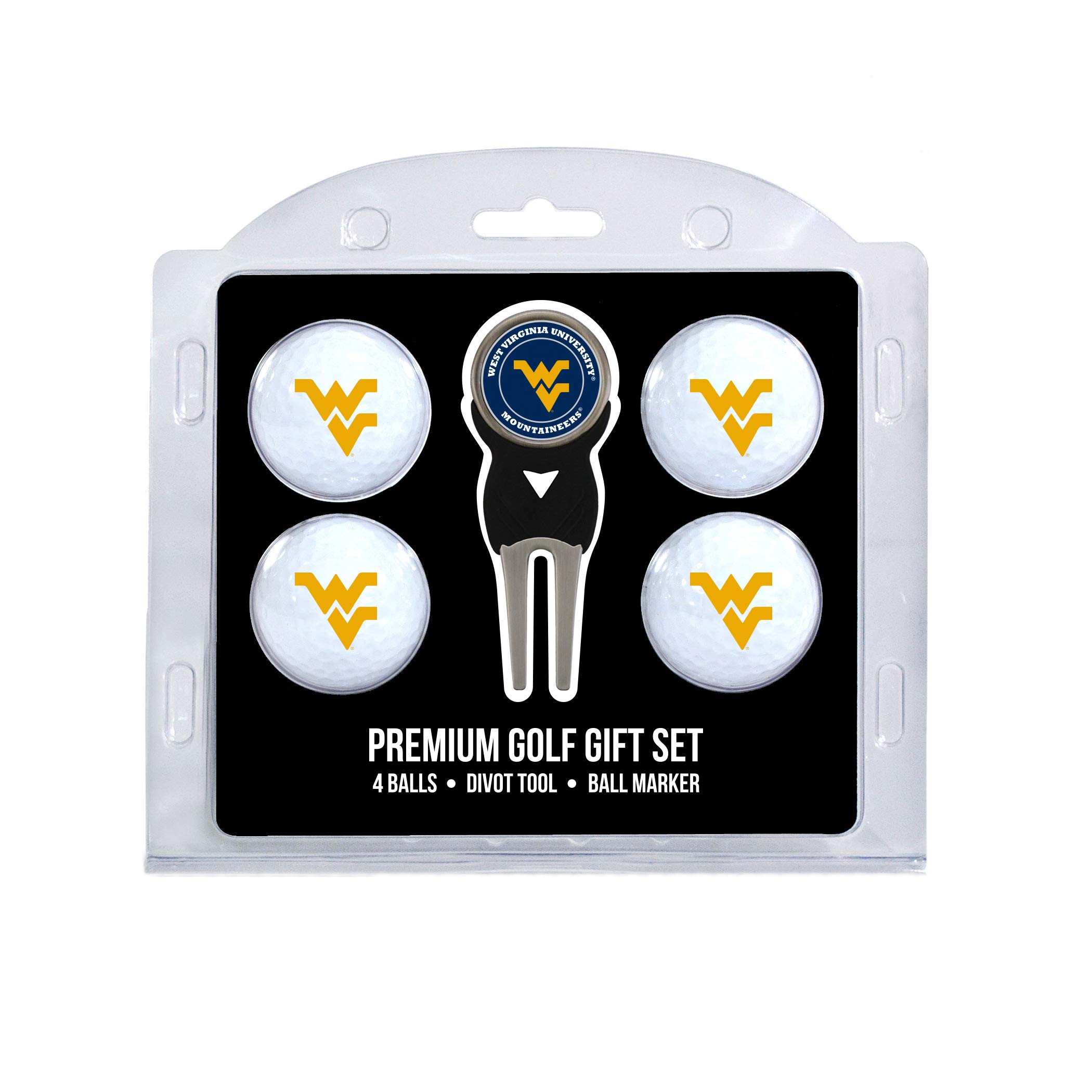 Team Golf NCAA Regulation Size Golf Balls (4 Count) & Divot Tool with Removable Double-Sided Magnetic Marker