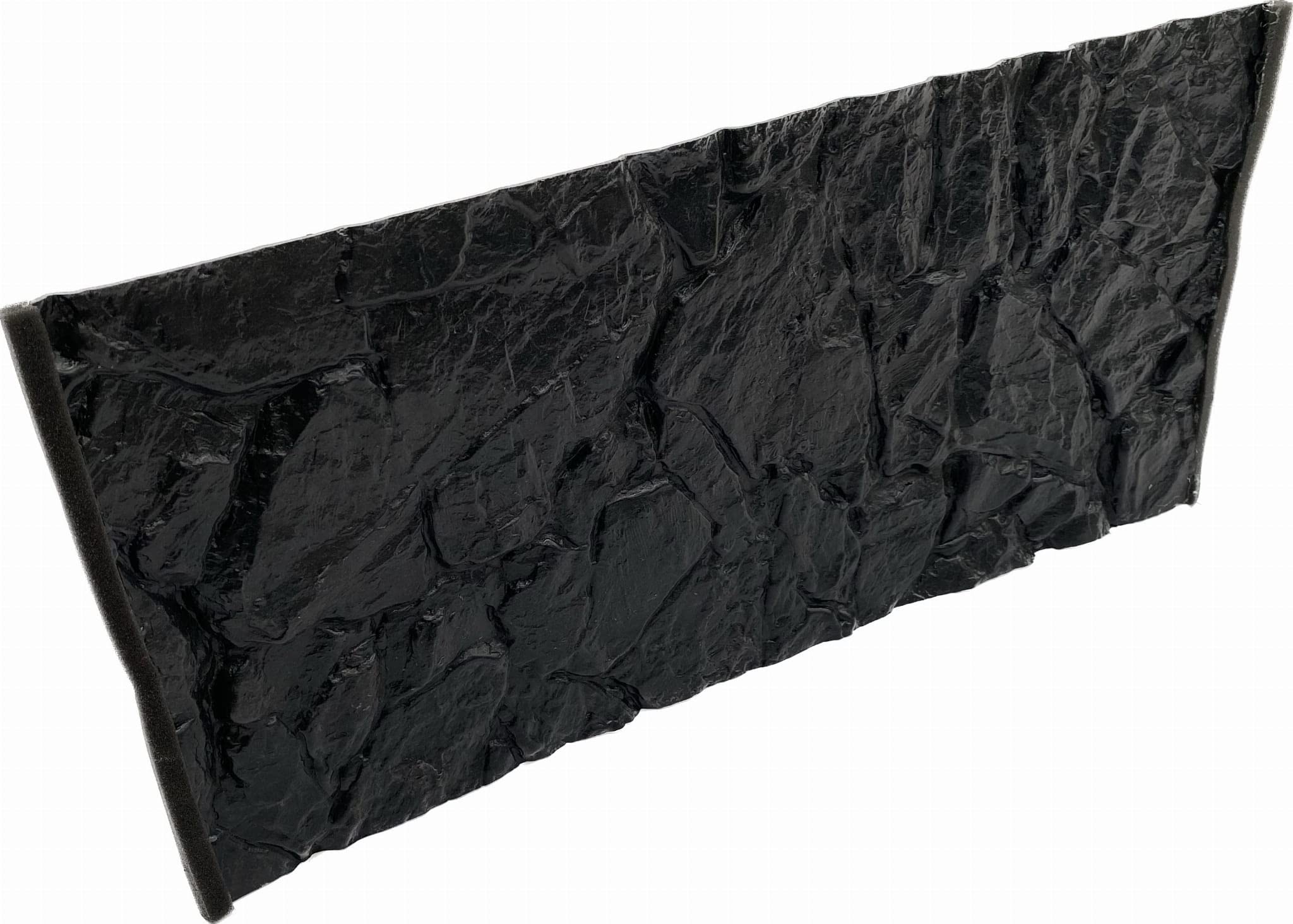 PLASTIKO - Tło do akwarium 3D, tylna ścianka 120 x 50 cm, łatwe w montażu i czyszczeniu, nie wymaga klejenia, bezpieczne dla zwierząt, czarne z wzorem z niskich kamieni