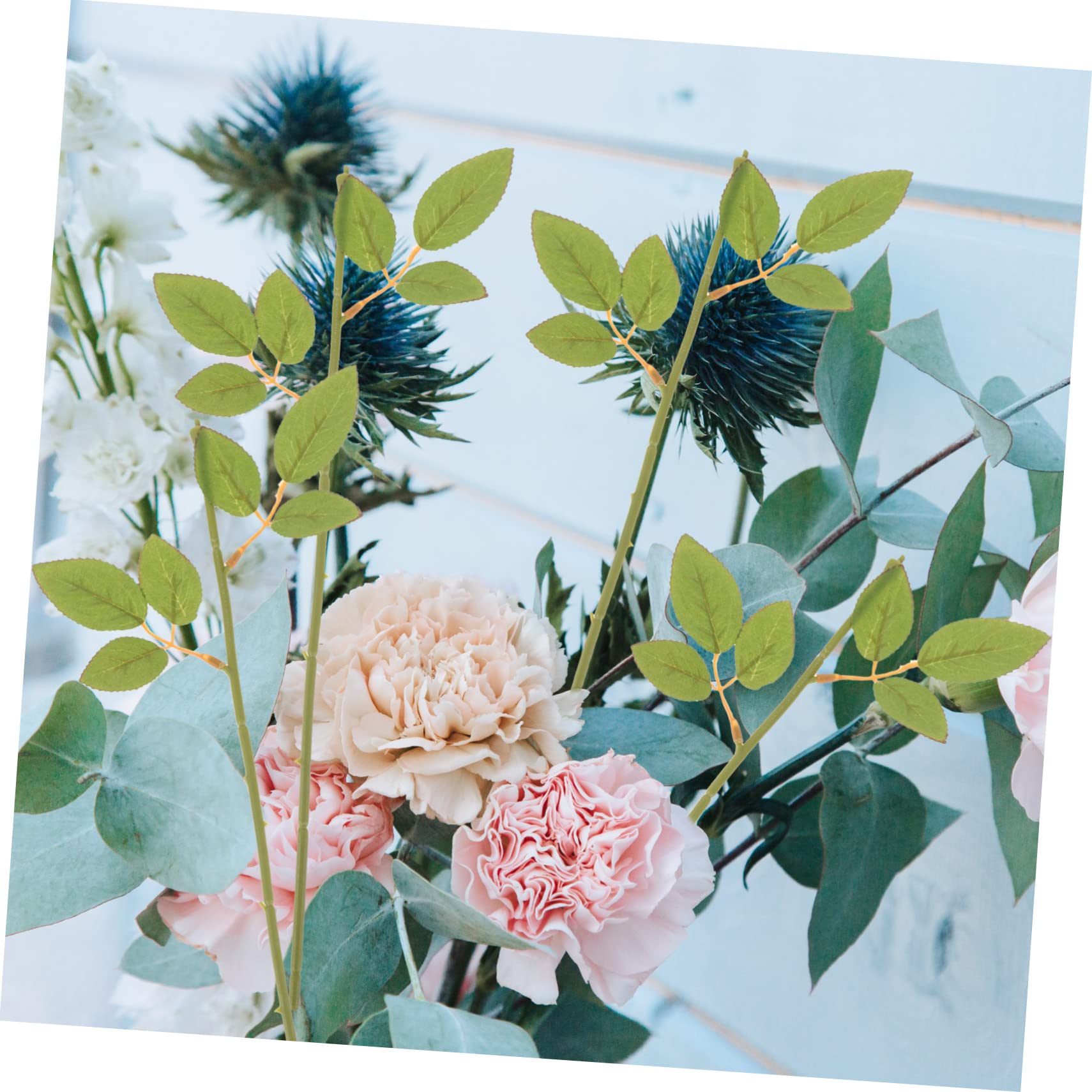 Amazon.co.jp: HOLIDYOYO 20個 バラの茎 バラの花の茎 人工葉 フェイク 