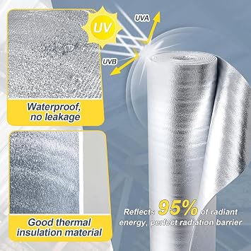 10mm REFLETIVE Foil Core Foam Insulation Radiant Barrier 48 x5' R12