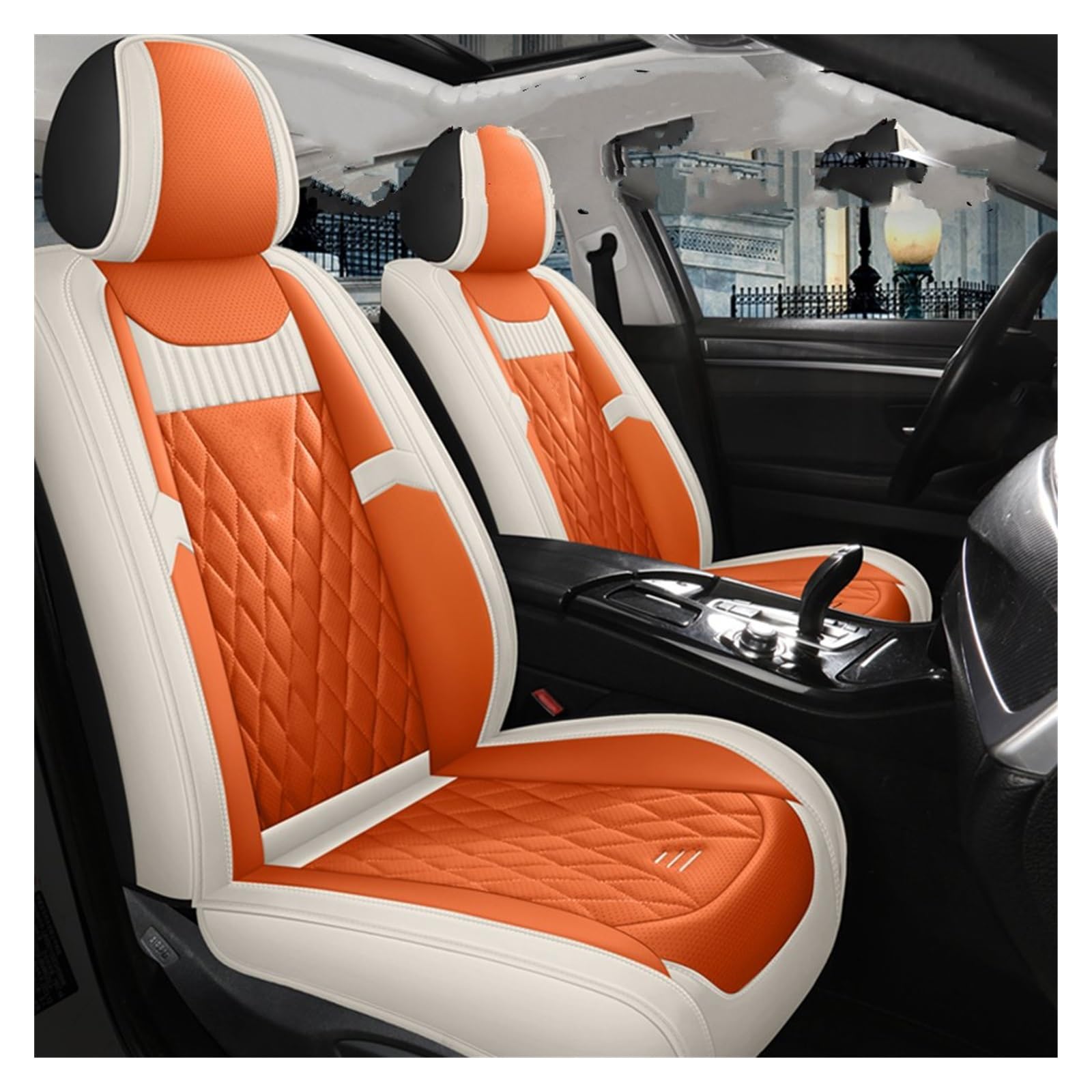 Housses de siège voiture beige orange pour Nissan Qashqai J11 Juke et Murano