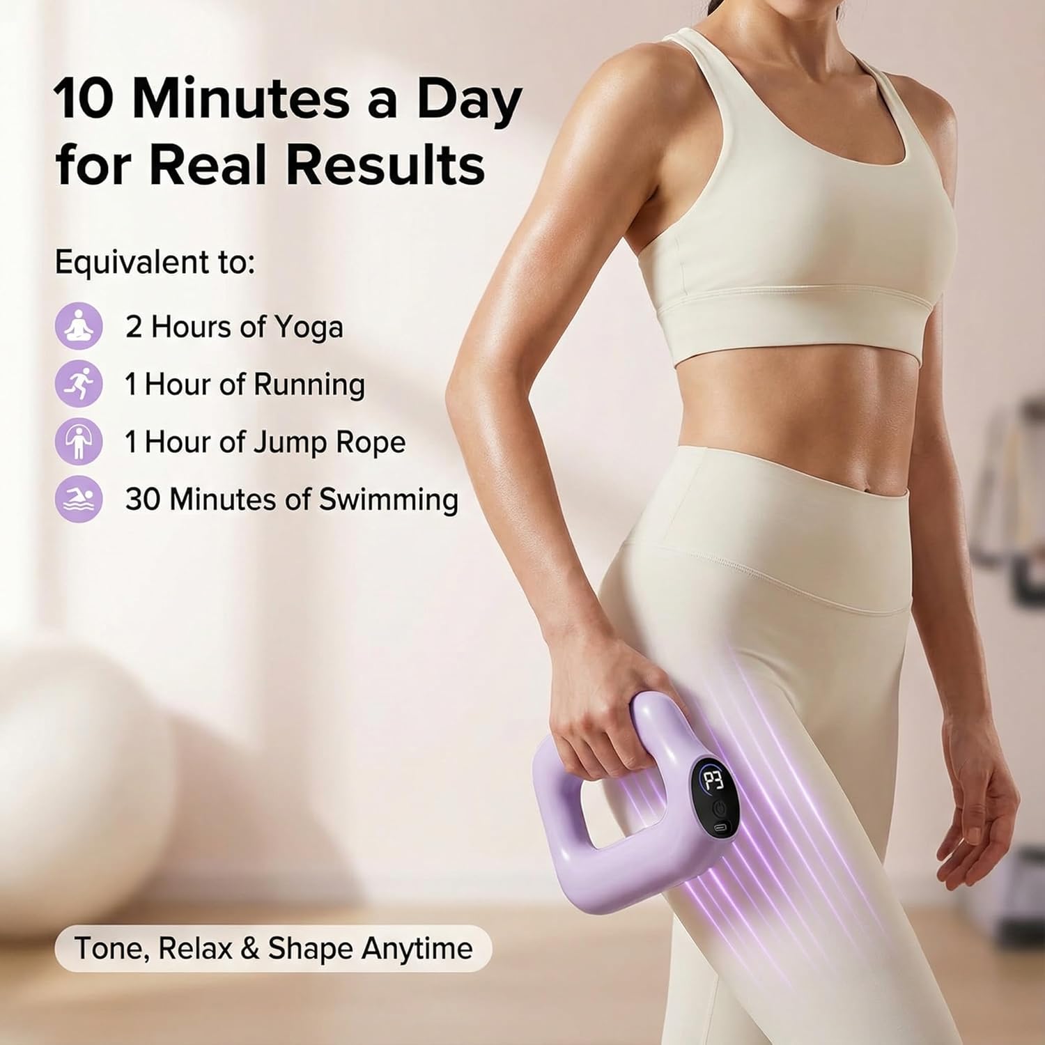 Electric Full-Body Vibration Massager, Hands-Free Cordless Design with Adjustable Strap, 8 Vibration Modes for Belly, Back, Legs & Waist, Includes Sash & Scraper