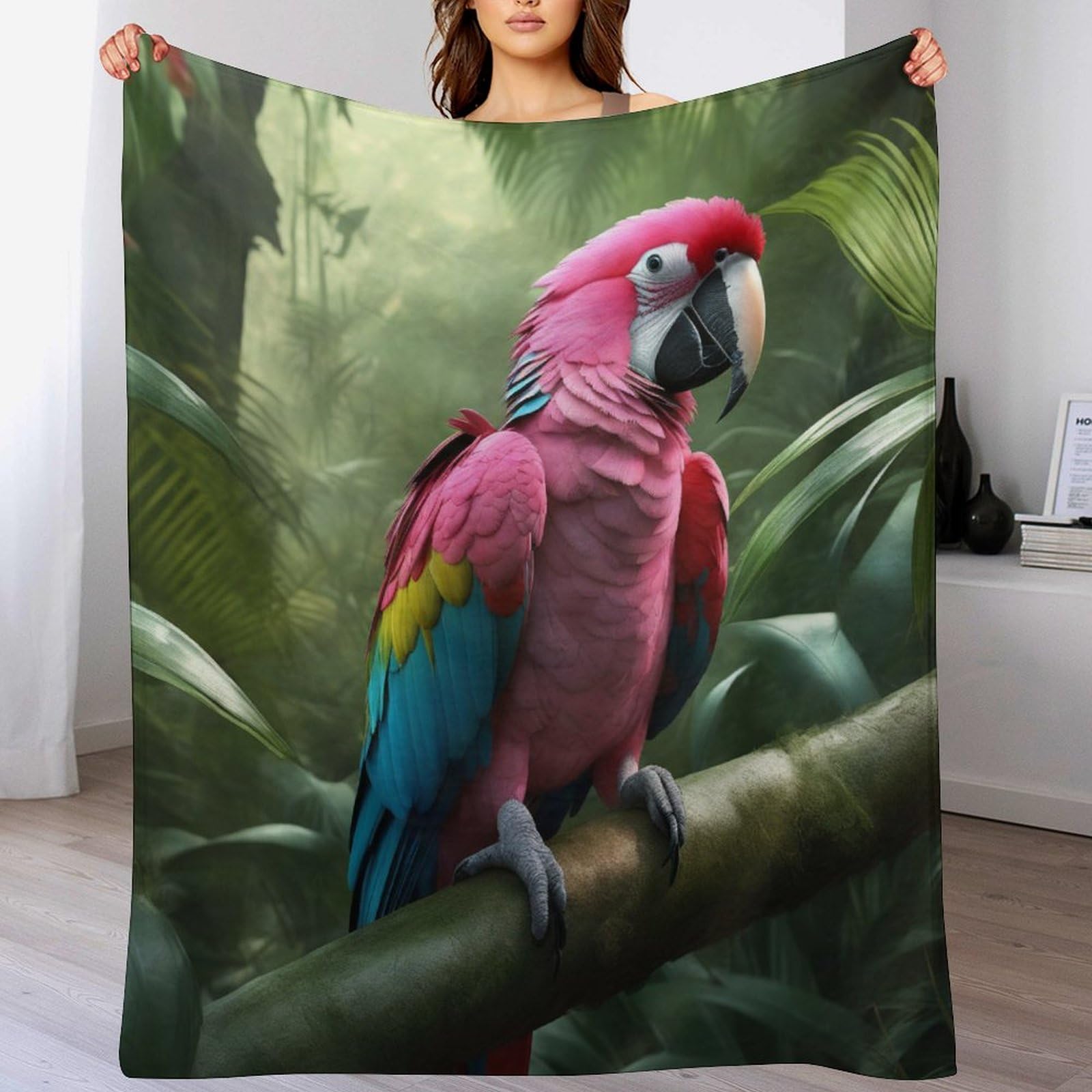 Couverture lourde perroquet idéale pour vos soirées cocooning au canapé