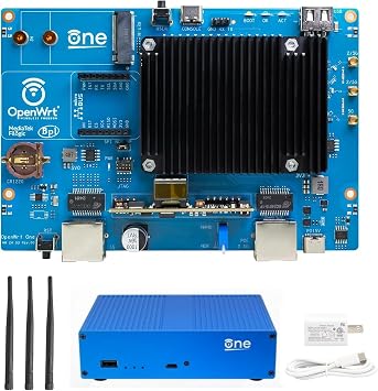 Banana Pi OpenWrt One Router Official OpenWrt Community Development Board, MT7981B Dual-Band Wi-Fi 6, 2.5GbE Port, M.2 NVMe Slot, 1GB RAM, Unbrickable Dual Flash, DIY IoT Gateway