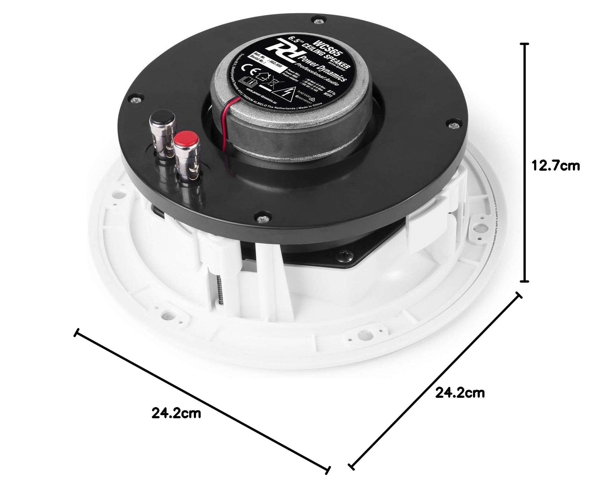 WiFi en Bluetooth speakerset - Power Dynamics WCS65 plafond inbouw luidsprekerset - 120W (952.593)