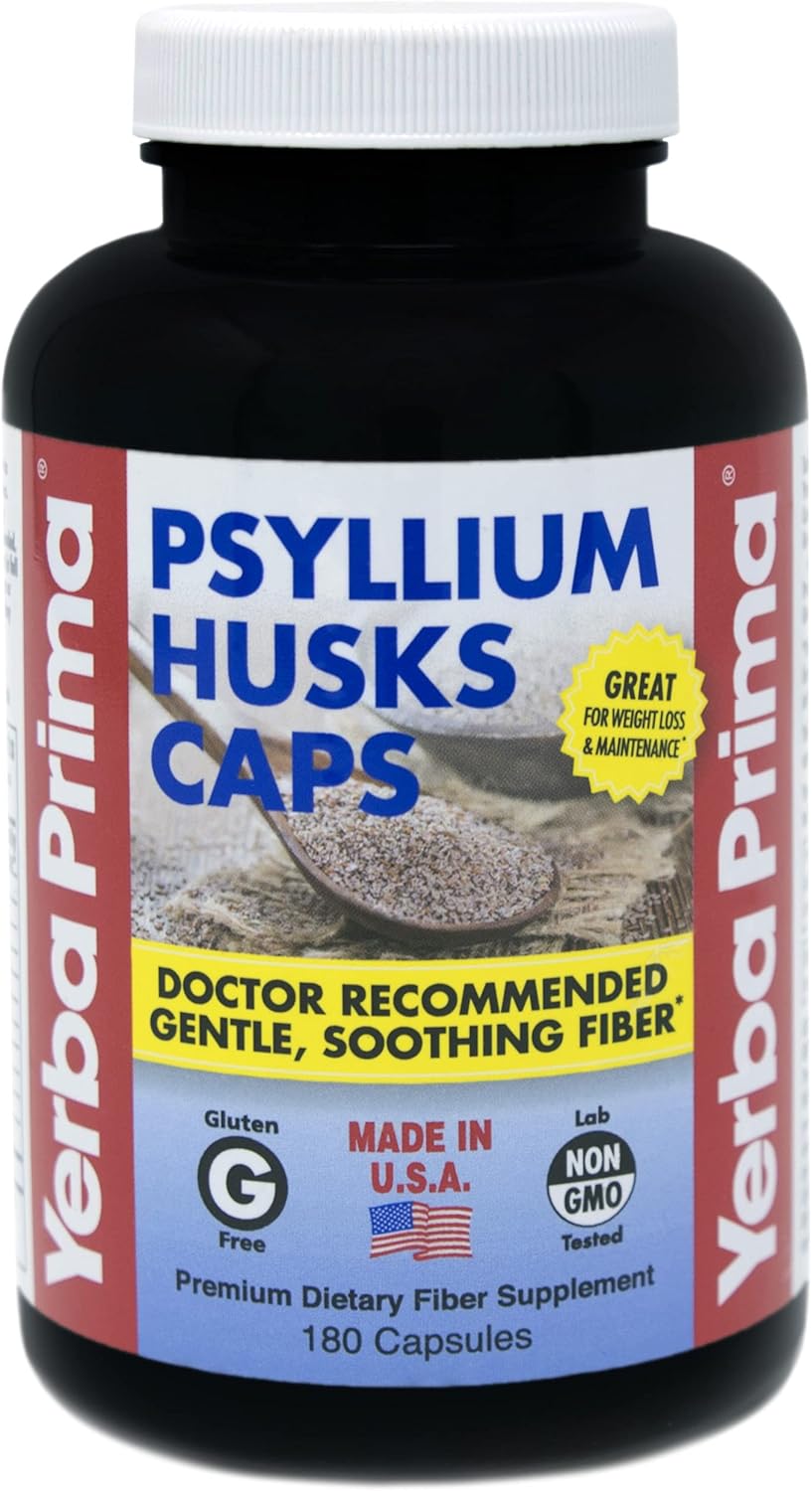 Yerba Prima Psyllium Husks Caps 180 Capsules Health