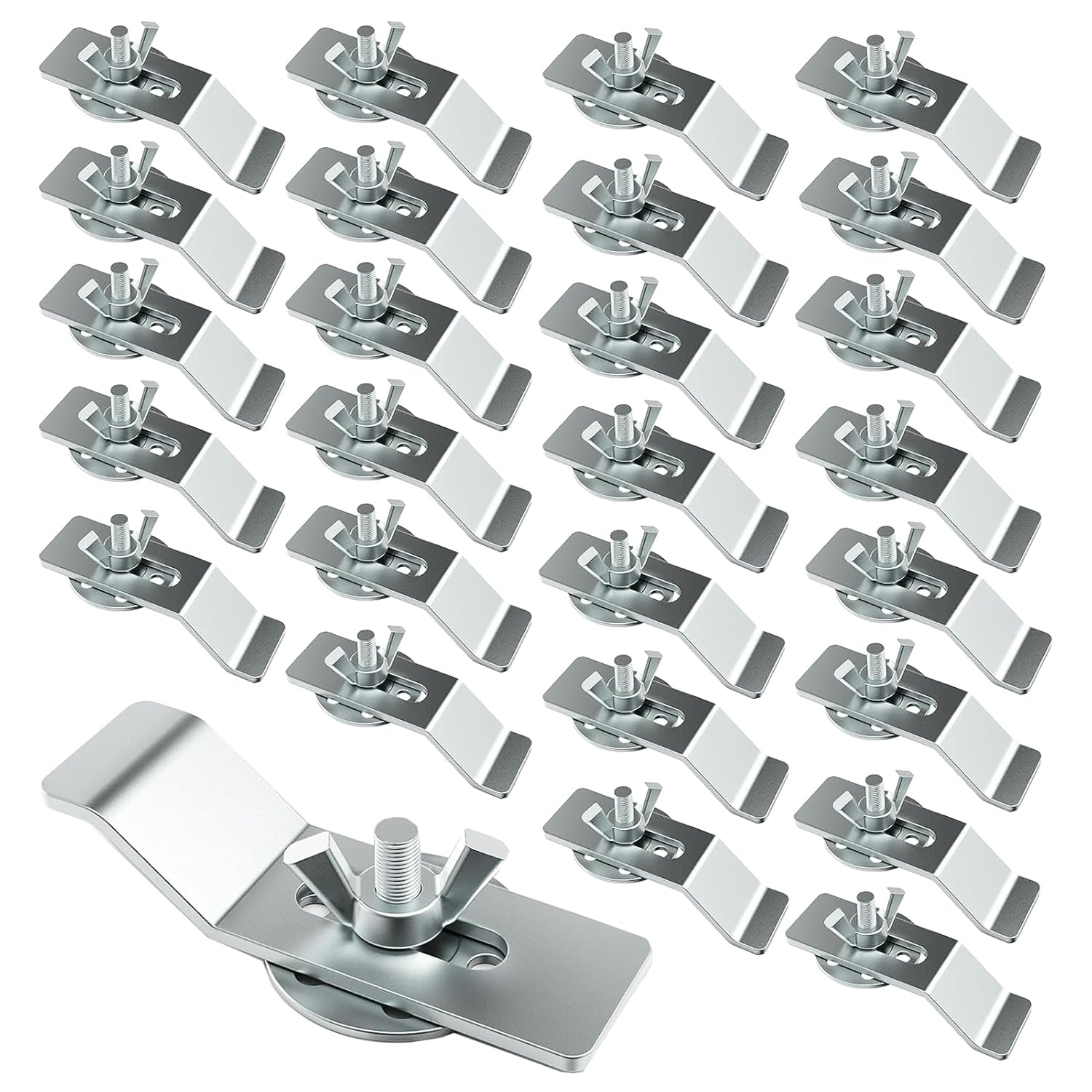 50pcs Sink Clips Kit, Undermount Sink Clips, Silver Sink Mounting Clips, Installation Repair Hardware Clips, Fastener Support Brackets, for Bathroom Kitchen