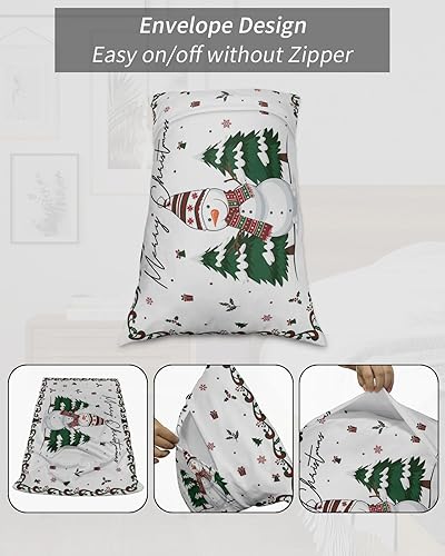 Miniatura 7 de Fundas de almohada de tamaño estándar de muñeco de nieve, 2 paquetes de fundas de almohada suaves para sofá, funda de cojín lumbar de cuerpo largo