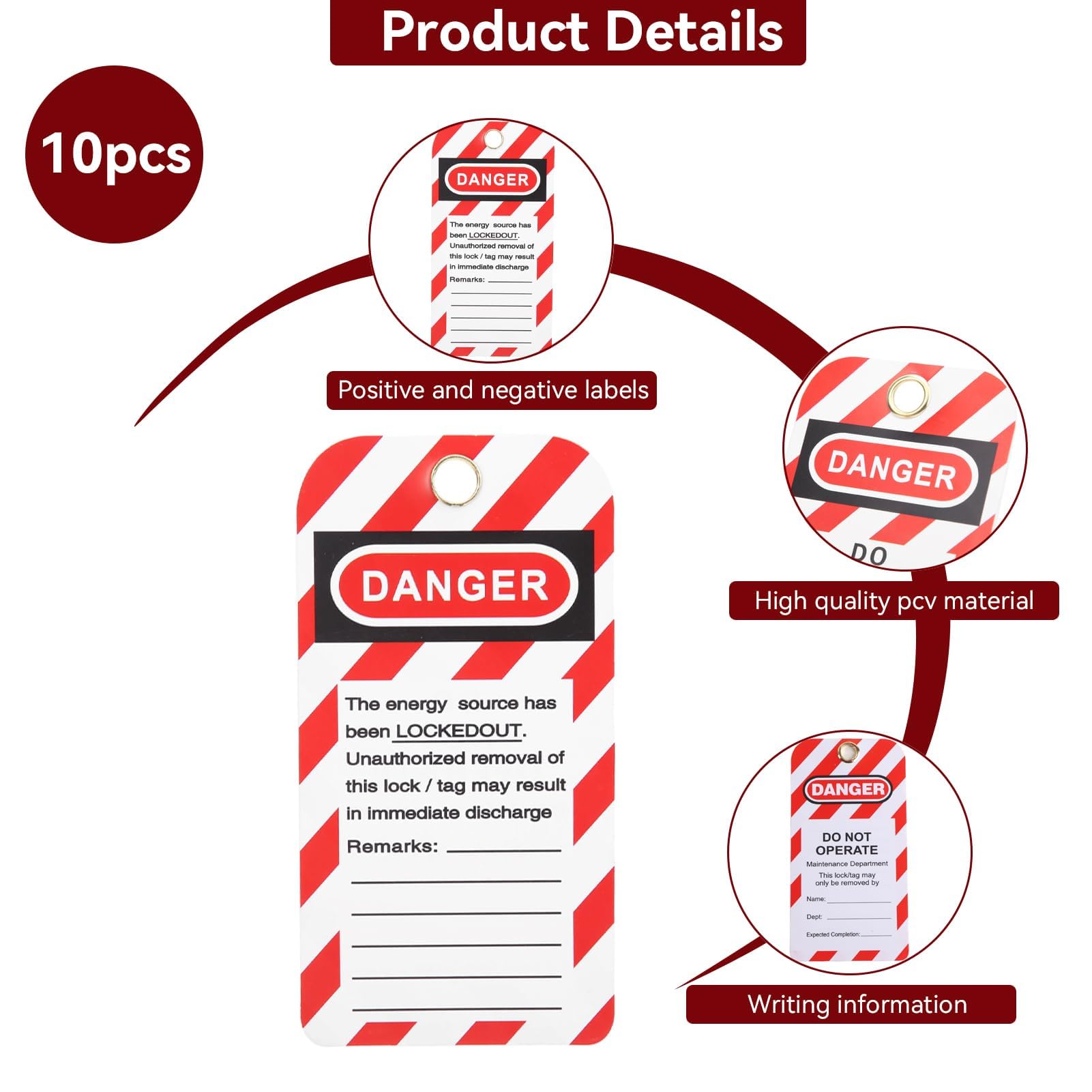 10PCS Lockout Tagout Tags - Image 2