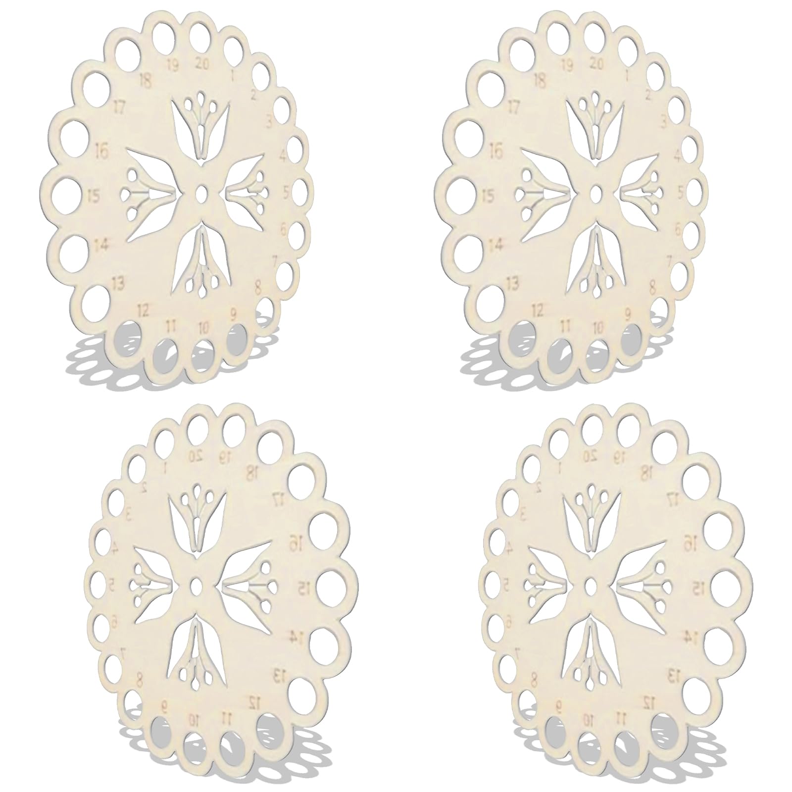 Buxuaaaa B Uxuaaaa 4Pieces Embroidery Thread Organiser Numbered Wood Floss Management Disc Wood Floss Organiser