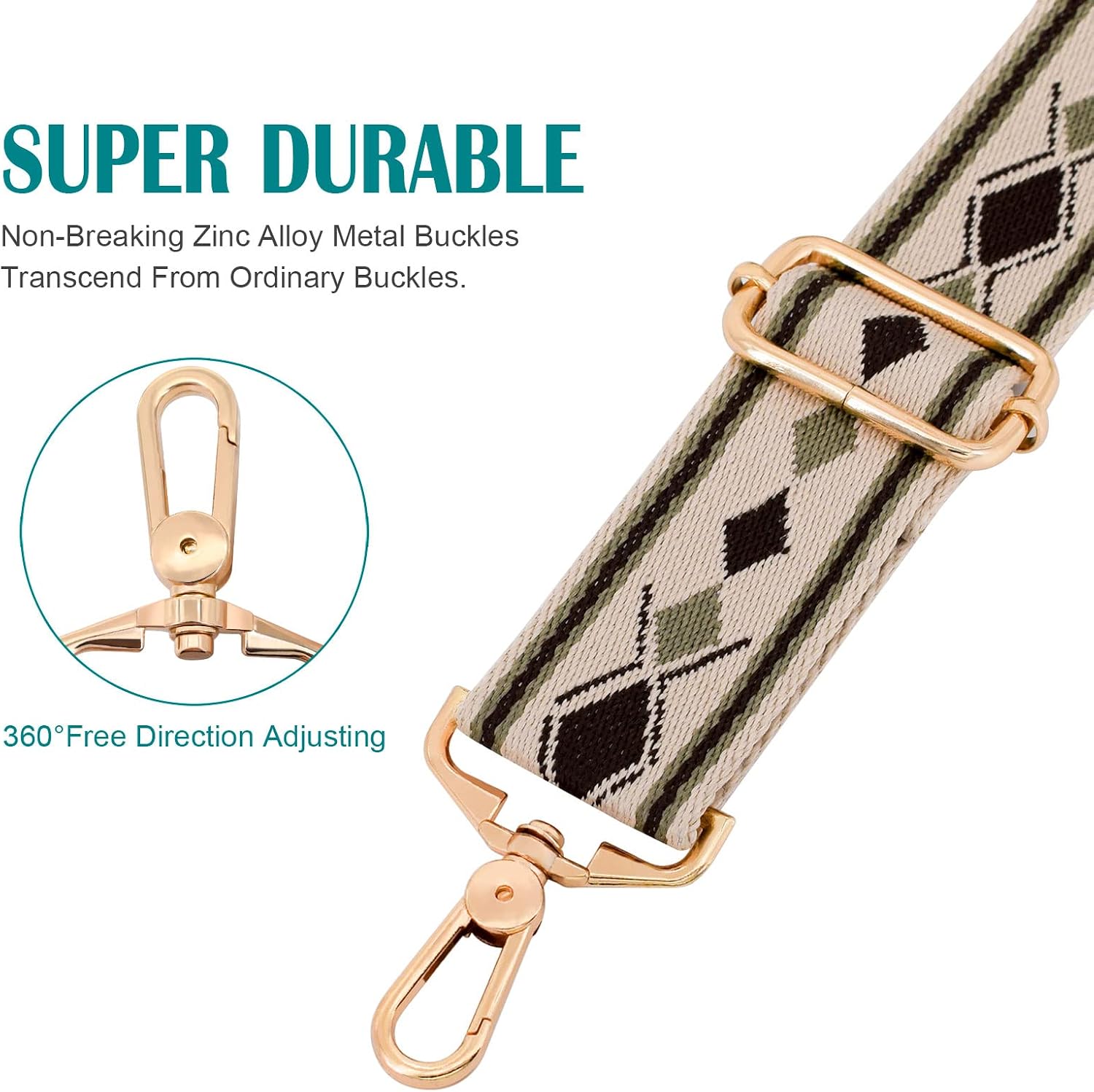 Strap Purse Crossbody Bag Strap Replacement Metal Swivel Hook Shoulder Strap Guitar Strap for Crossbody Bag/luggag … image 4