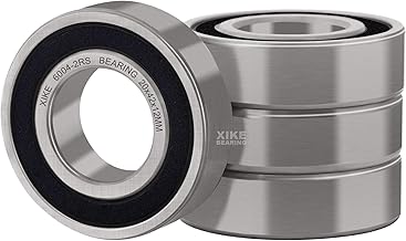 XiKe 6004-2RS/20x42x12mm Double Seal Ball Bearing, Chrome Steel and Pre-Lubricated, 6004RS Deep Groove Ball Bearings, Set of 4